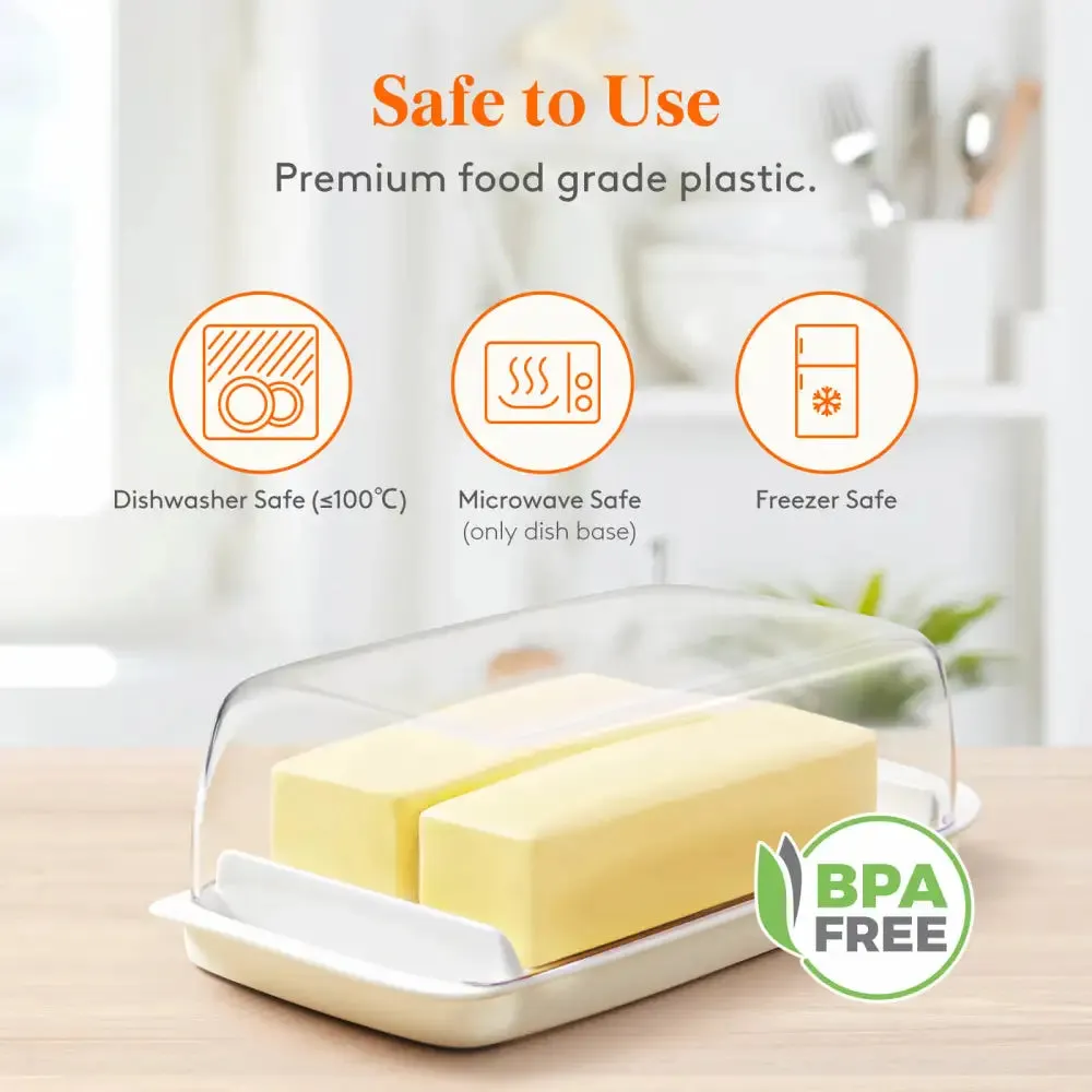 Lifewit Butterdose Butterbehälter mit Deckel transparent