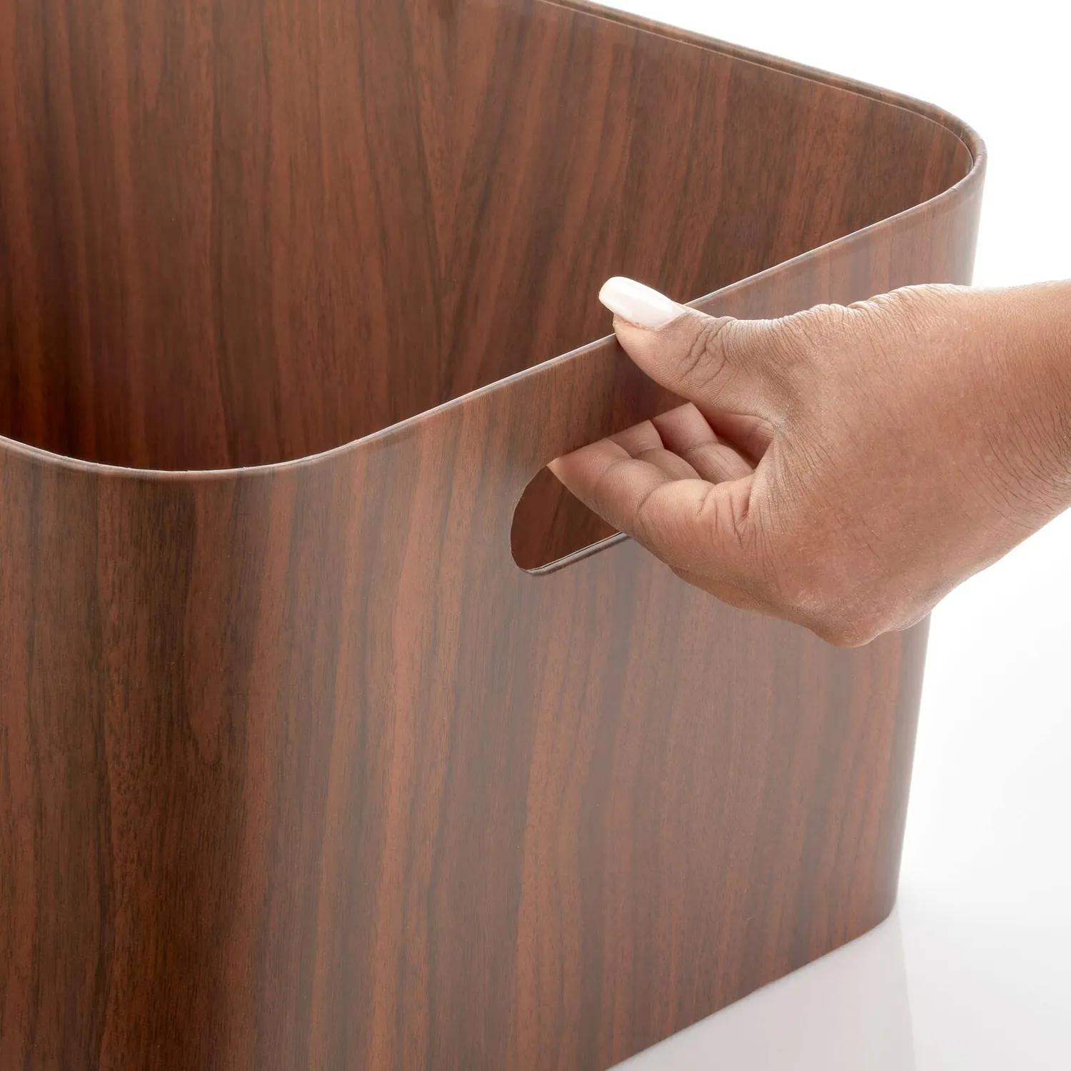 M Design Aufbewahrungsbox Karton 2er-Set dunkelbraun mit Griffen