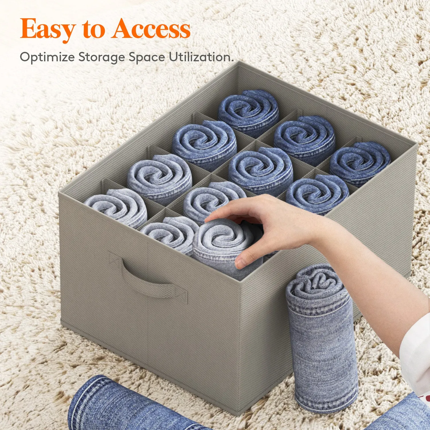 Lifewit Jeans Organizer 12 Fächer 3er Pack Box