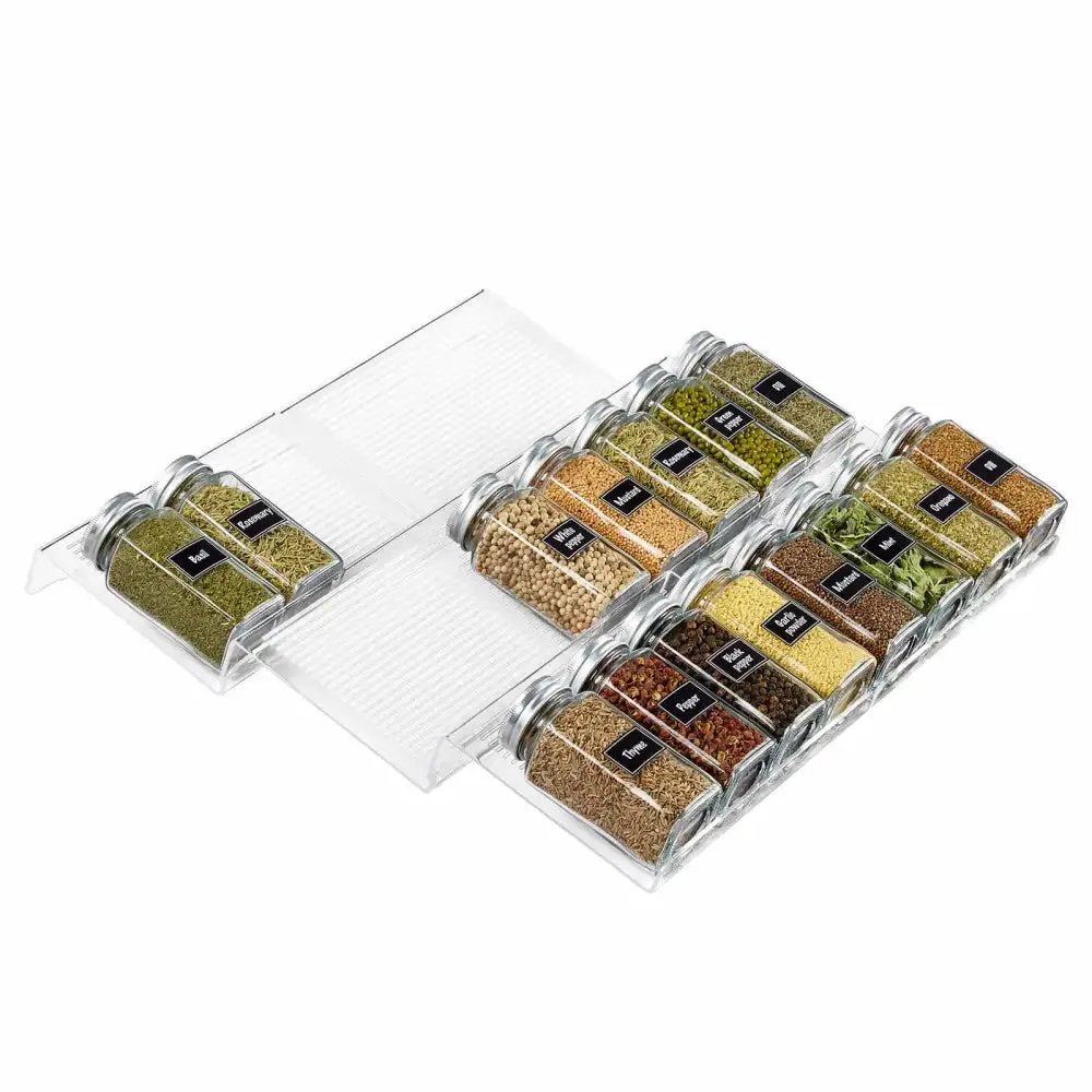Lifewit Gewürzregal Schublade 8er verstellbar transparent geneigt