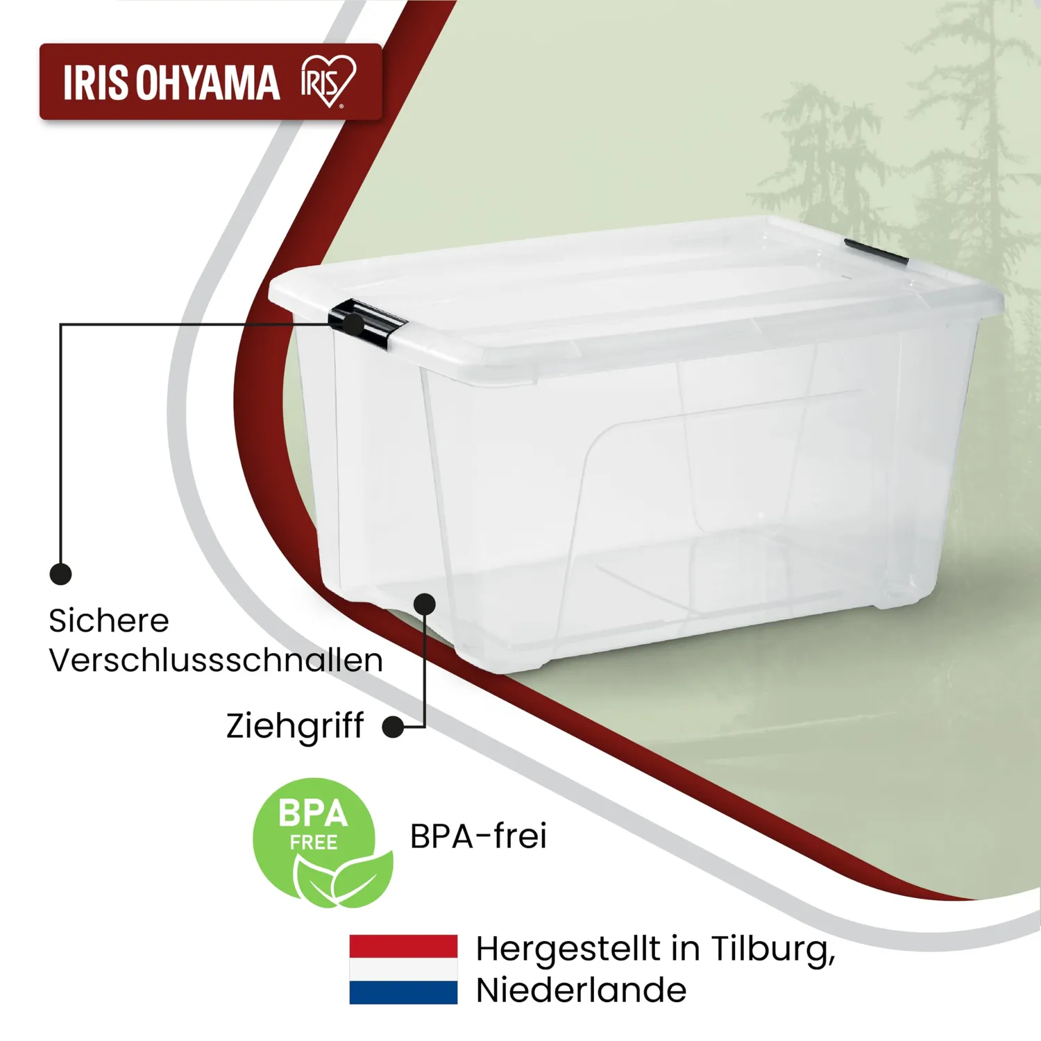 Iris Ohyama NTB-45 Aufbewahrungsbox 45L 6er-Set transparent