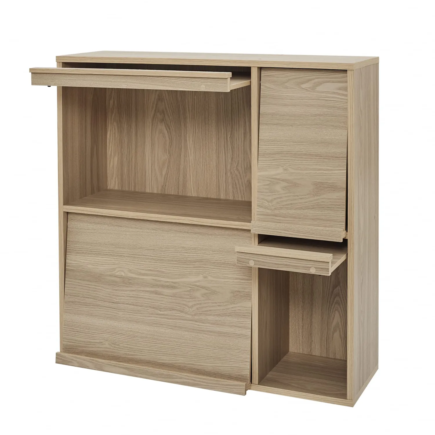 Iris Ohyama Flap Rack FR-F4 Regal Hellbraun mit Klapptüren