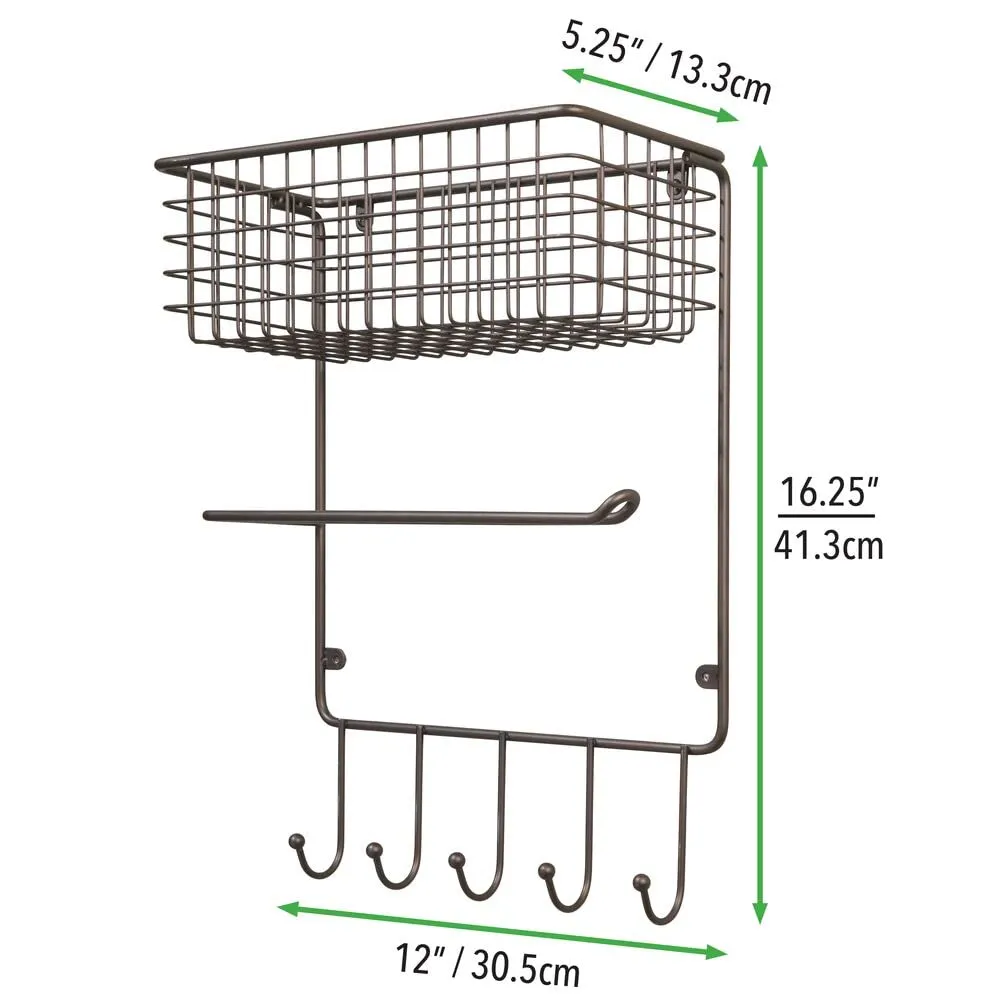 mDesign Papierrollenhalter Wandregal Metall Bronze 40,9 cm