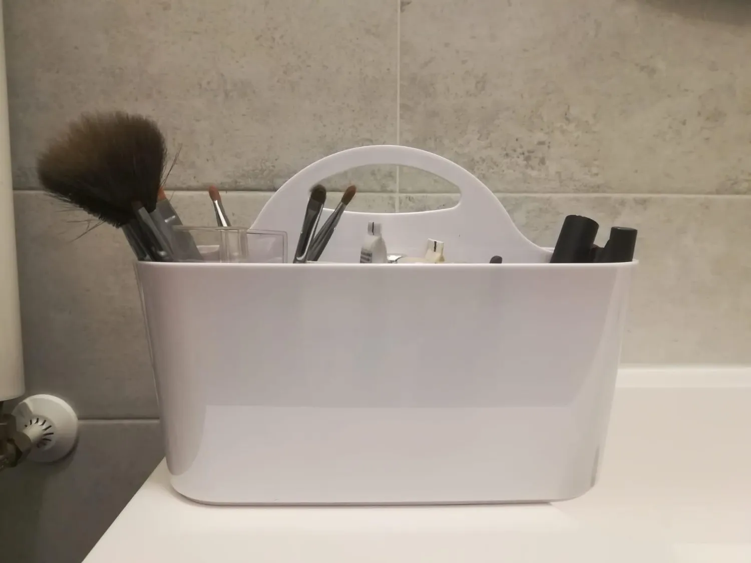 mDesign Besteckkorb Besteckhalter Weiß mit Griff