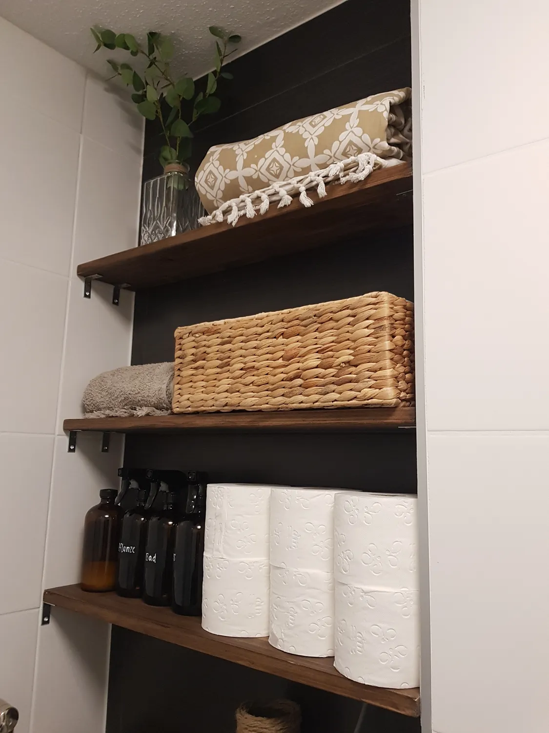 mDesign WC Korb Hyazinthe 38,1 cm für 3 Rollen natur