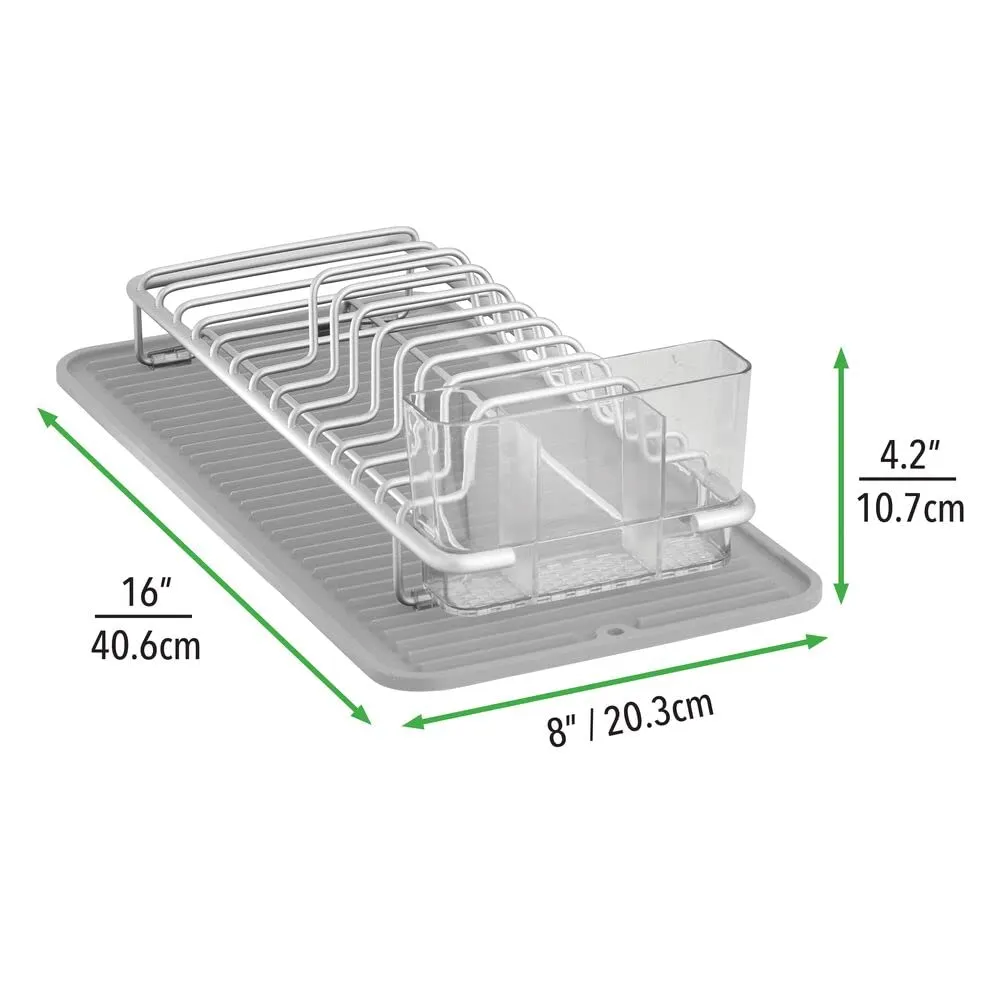 mDesign Abtropfgestell Geschirrabtropfer 2er-Set grau rutschfest