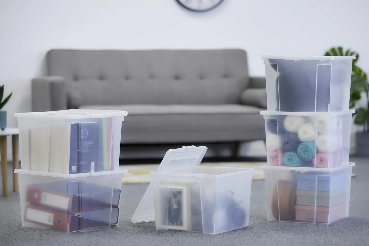 Iris Ohyama DDUSB-M Box 30 L 6er-Set transparent
