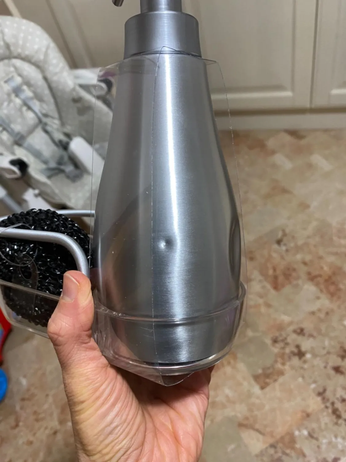mDesign Seifenspender Aluminium 237 ml Silber Spender