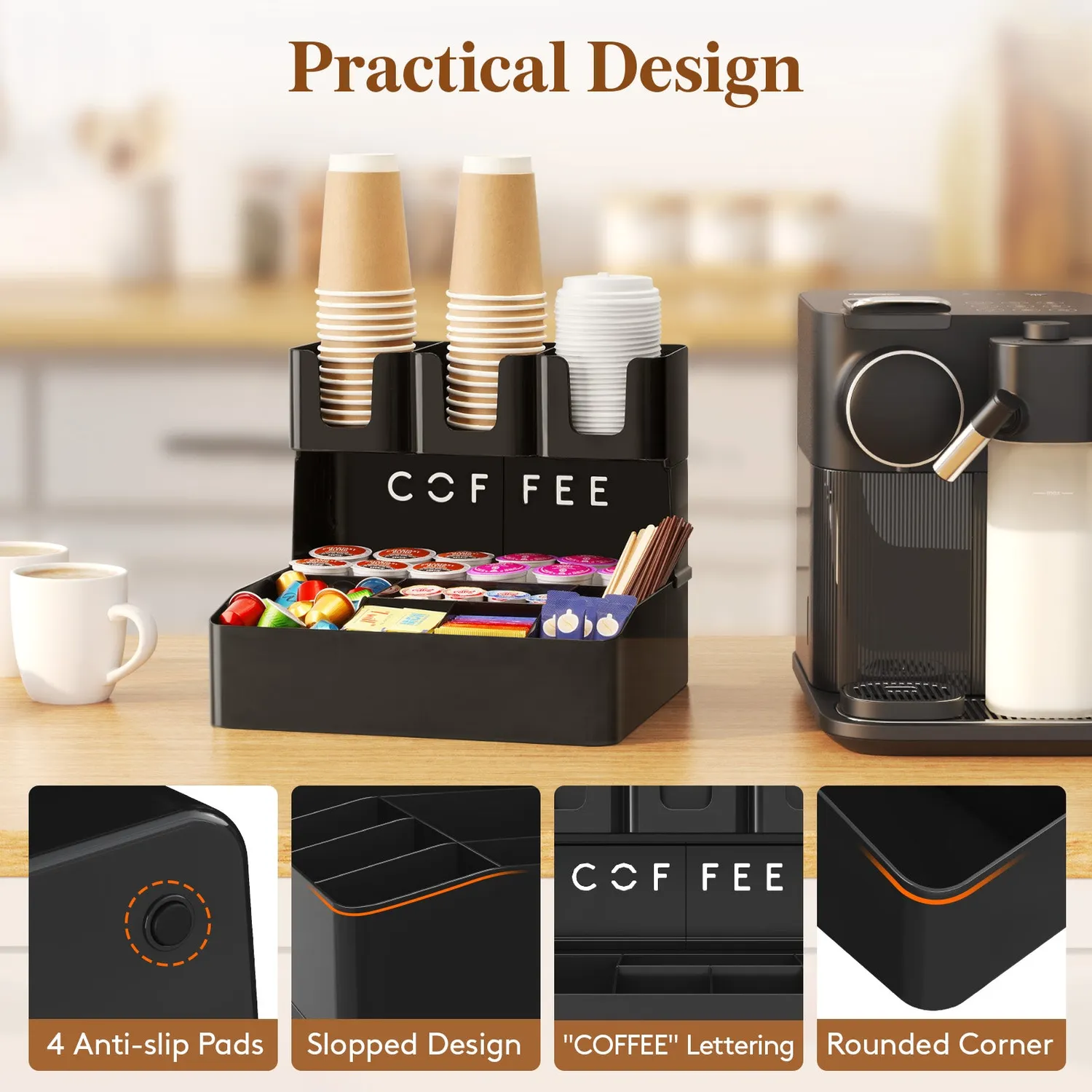 Lifewit Kaffee Organizer 2-stöckig 10 Fächer