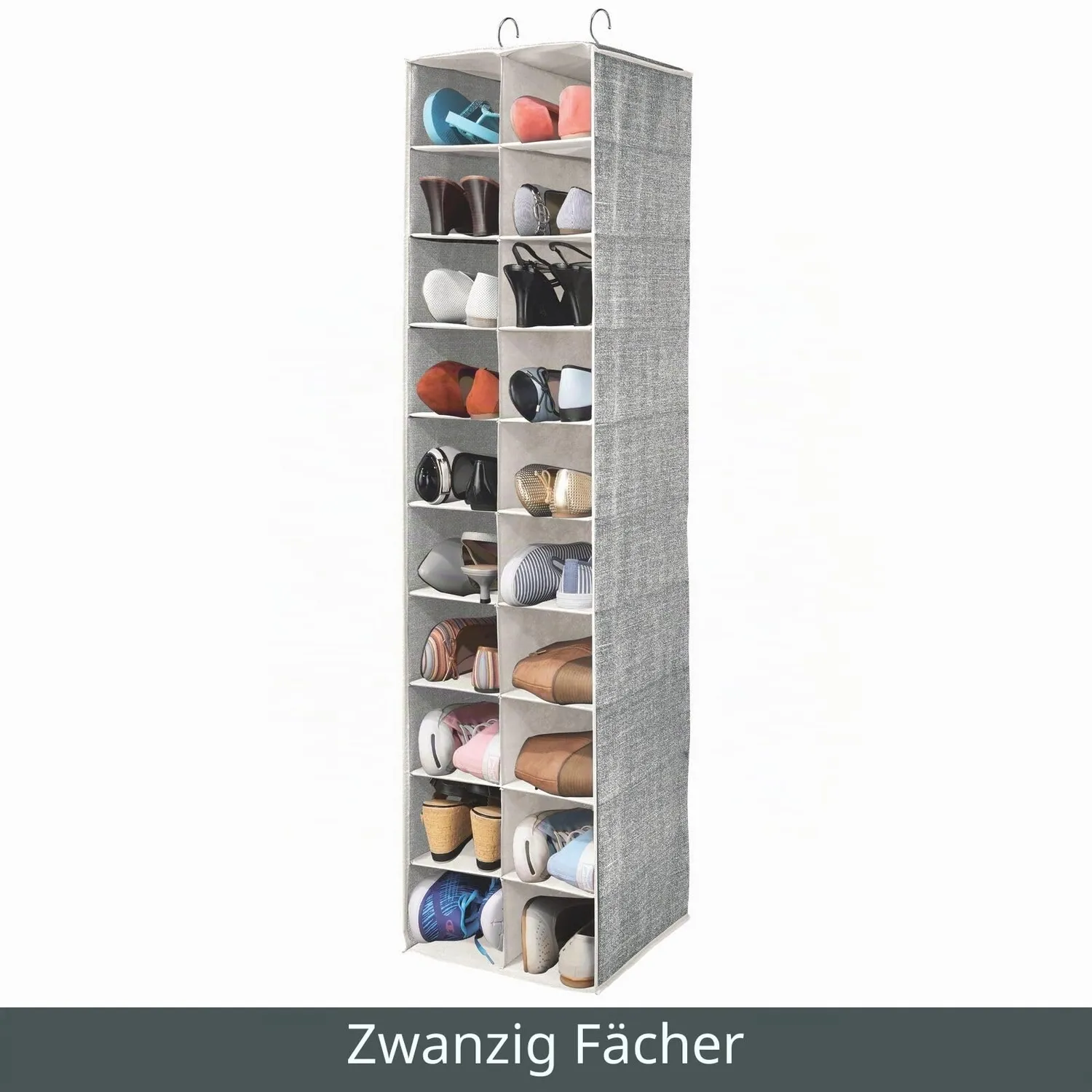 mDesign Hängeorganizer 20 Fächer schwarz-creme