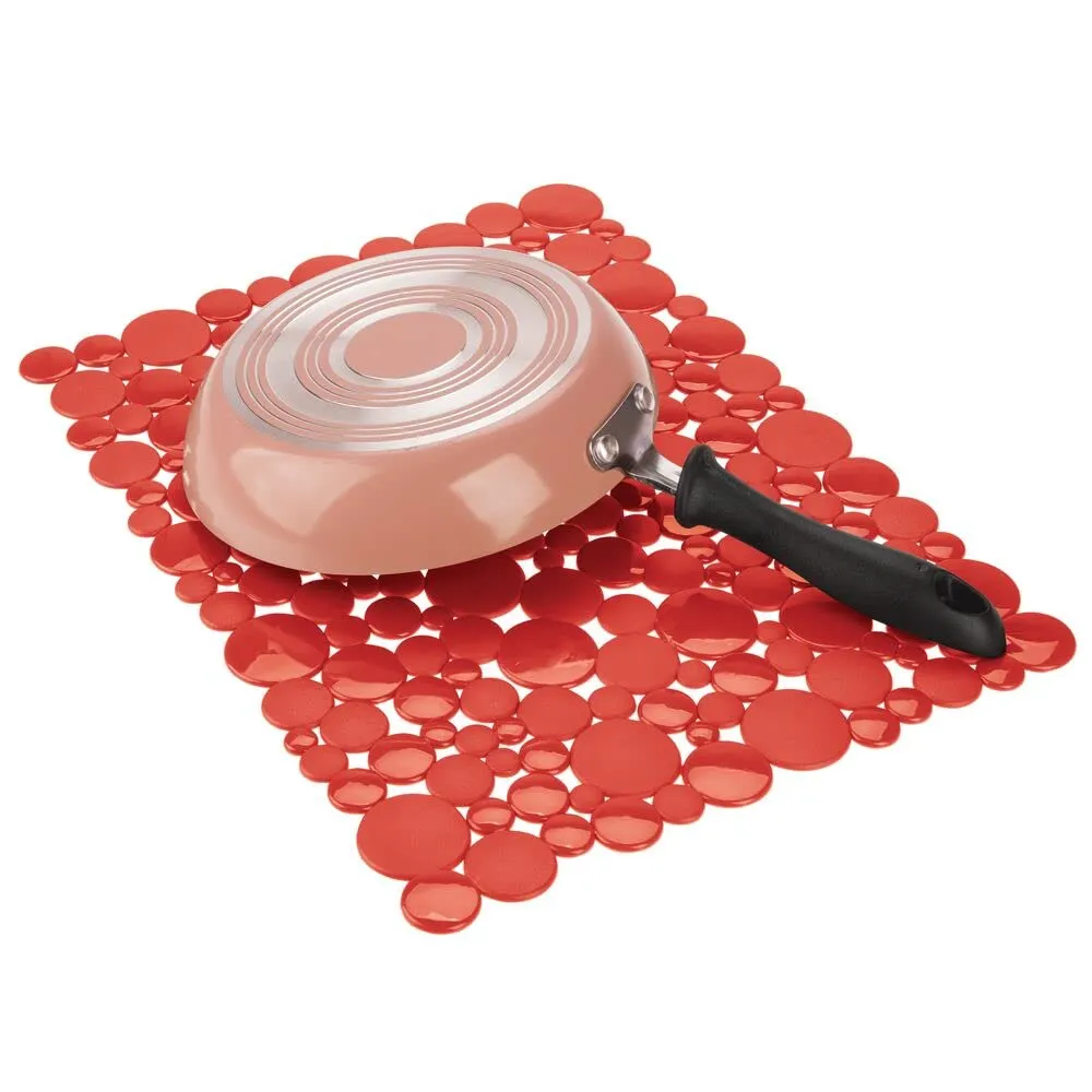 mDesign Spülbeckenmatte PVC 2er-Set rot zuschneidbar