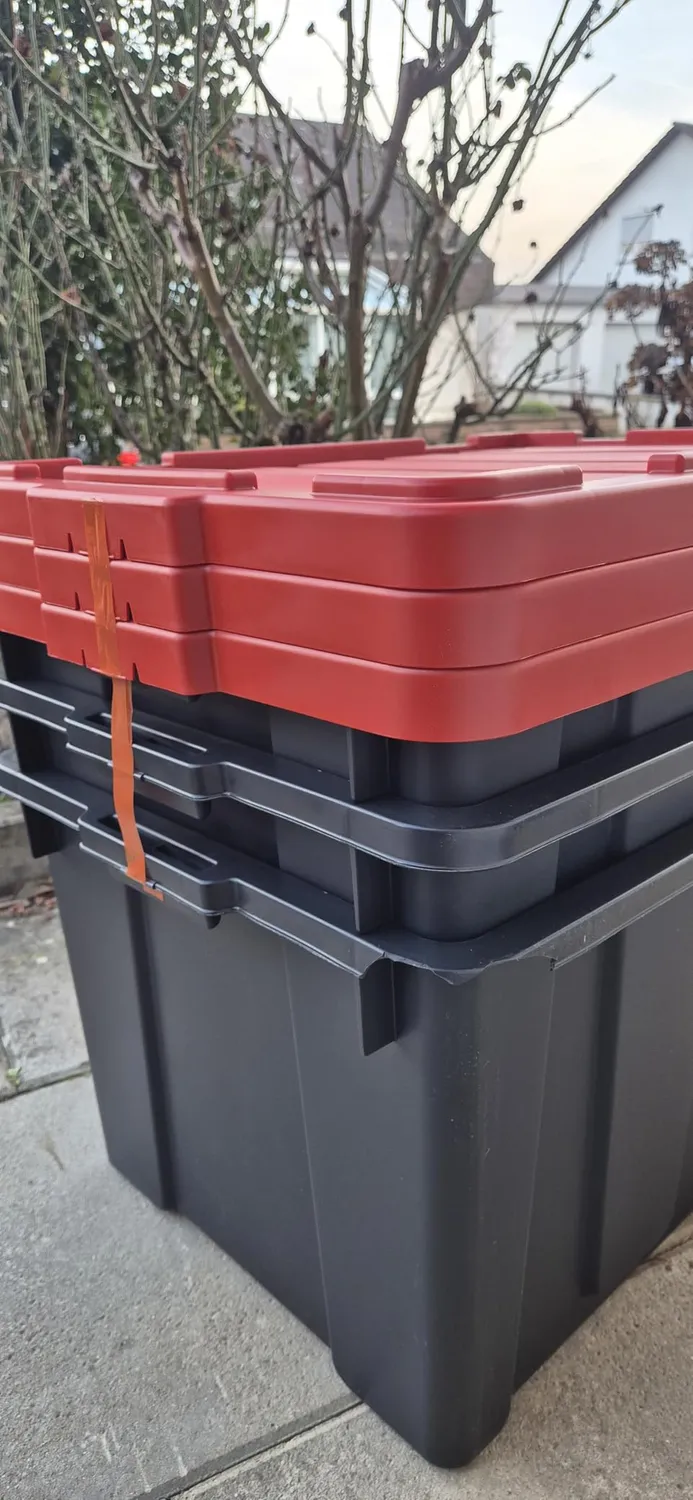 Iris Ohyama DDSKT-450 Aufbewahrungsbox Rot 50L 3er-Set