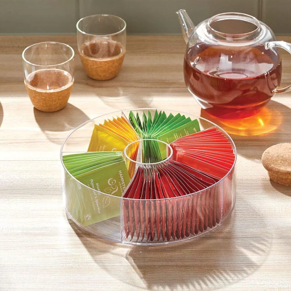 mDesign Lazy Susan Drehteller 5 Fächer Transparent