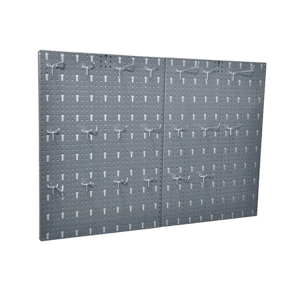 Kreher Hakenwand Lochwandblech Grau 40x58 20 Haken Set