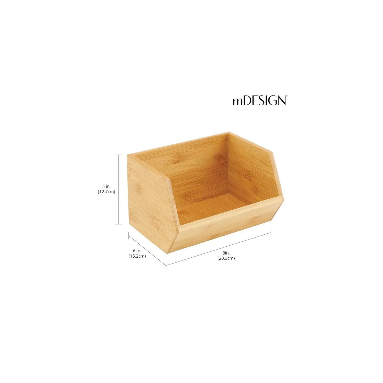 mDesign Echo Aufbewahrungsbox Bambus 8er Natur