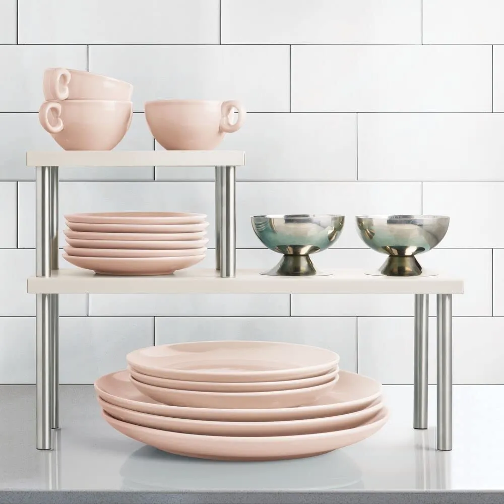 mDesign Küchenregal 2 Etagen Metall Edelstahl schmal