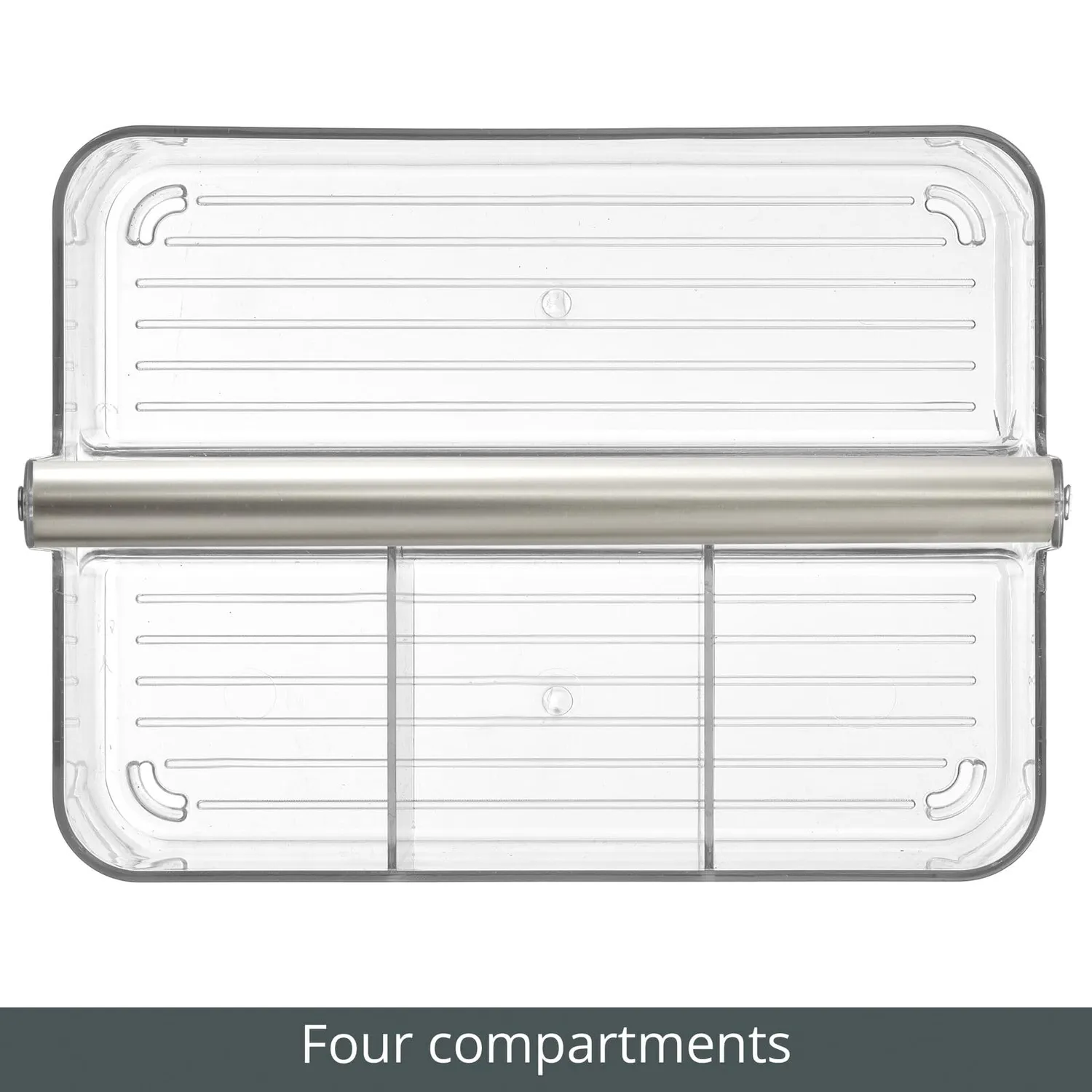 mDesign Aura Aufbewahrungskorb Kunststoff Transparent Griff