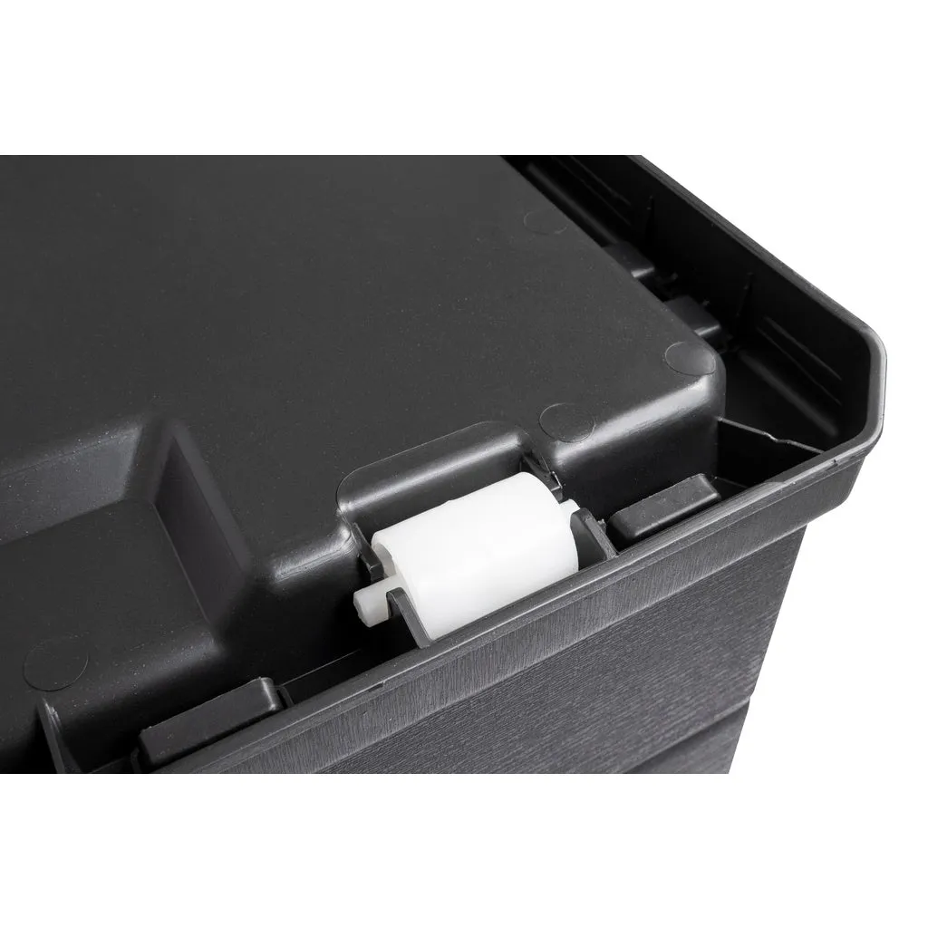 Kreher Kissenbox XXL 340L Holz-Optik anthrazit mit Rollen