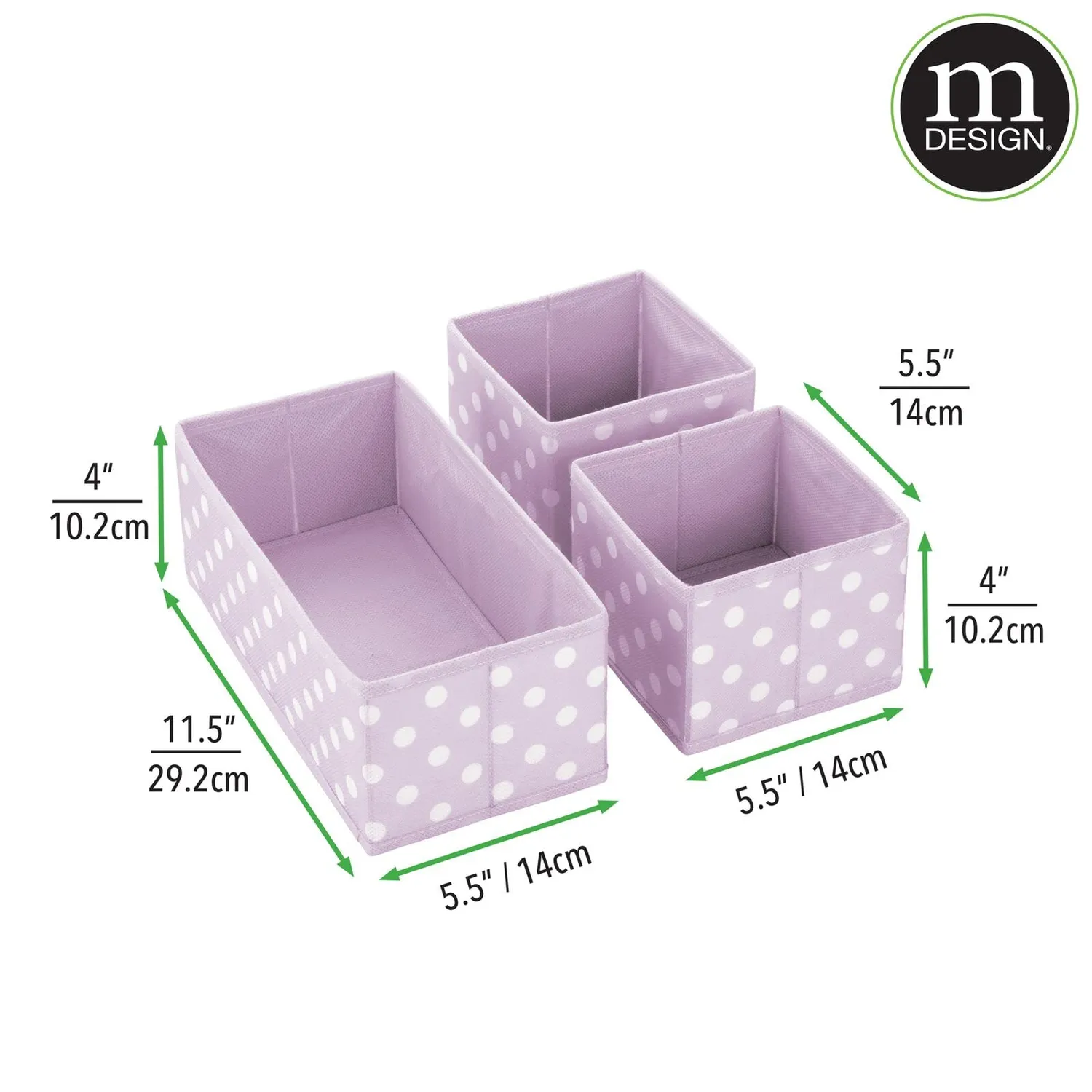 mDesign Aufbewahrungsboxen 09284MDBEU 12er Set Lila gepunktet