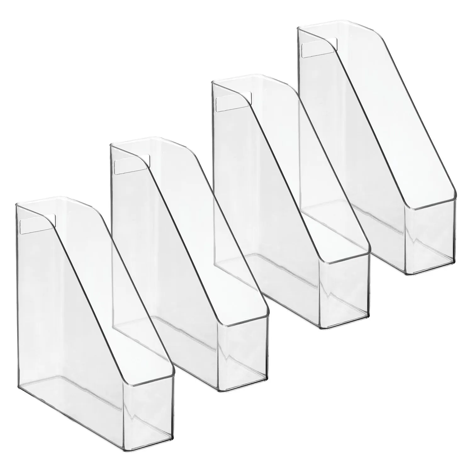 mDesign Ligne Aktenordner Stehsammler transparent 4er-Set