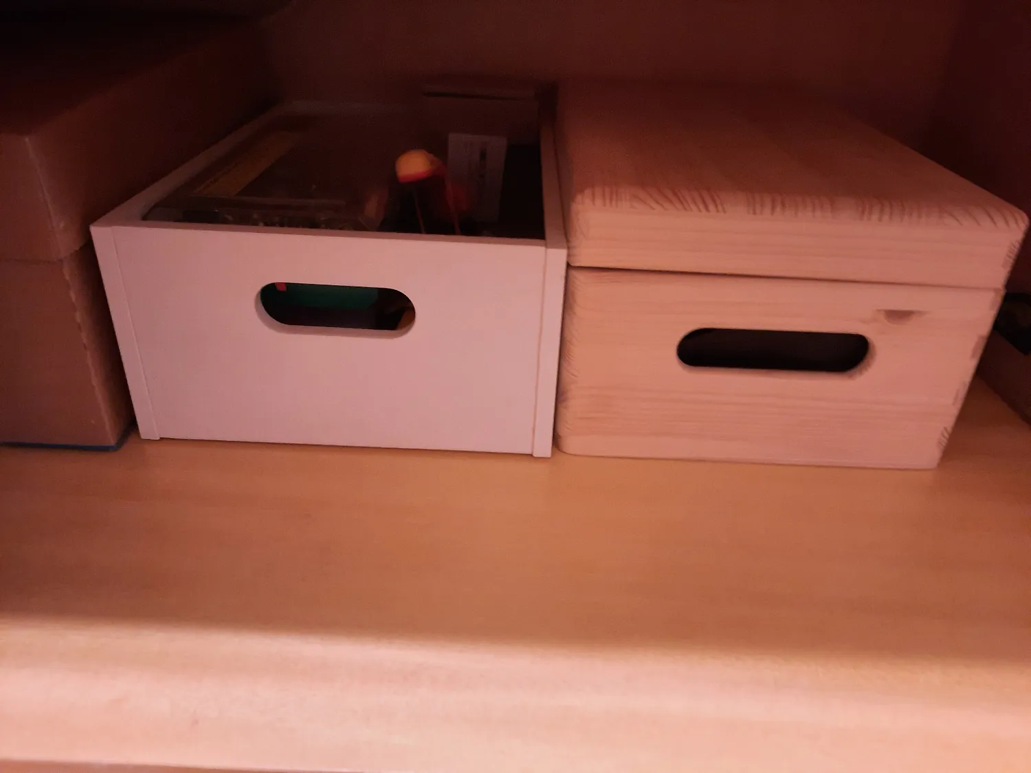 mDesign Aufbewahrungsbox 2er-Set Bambus natur mit Griff