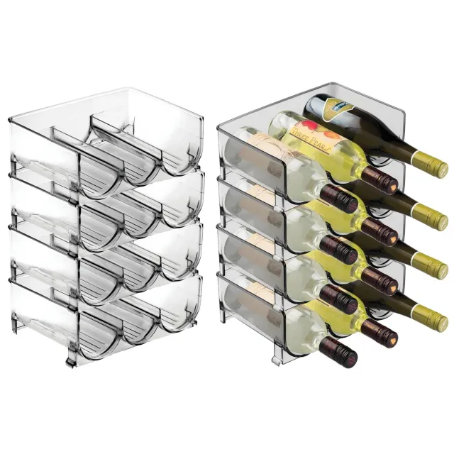 mDesign Flaschenregal Weinregal 8er-Set grau für 3 Flaschen