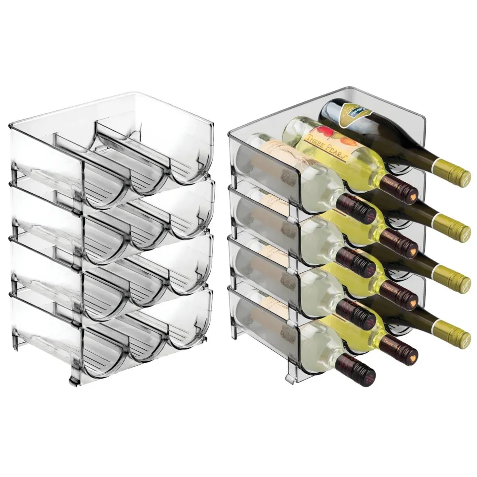 mDesign Flaschenregal Weinregal 8er-Set grau für 3 Flaschen
