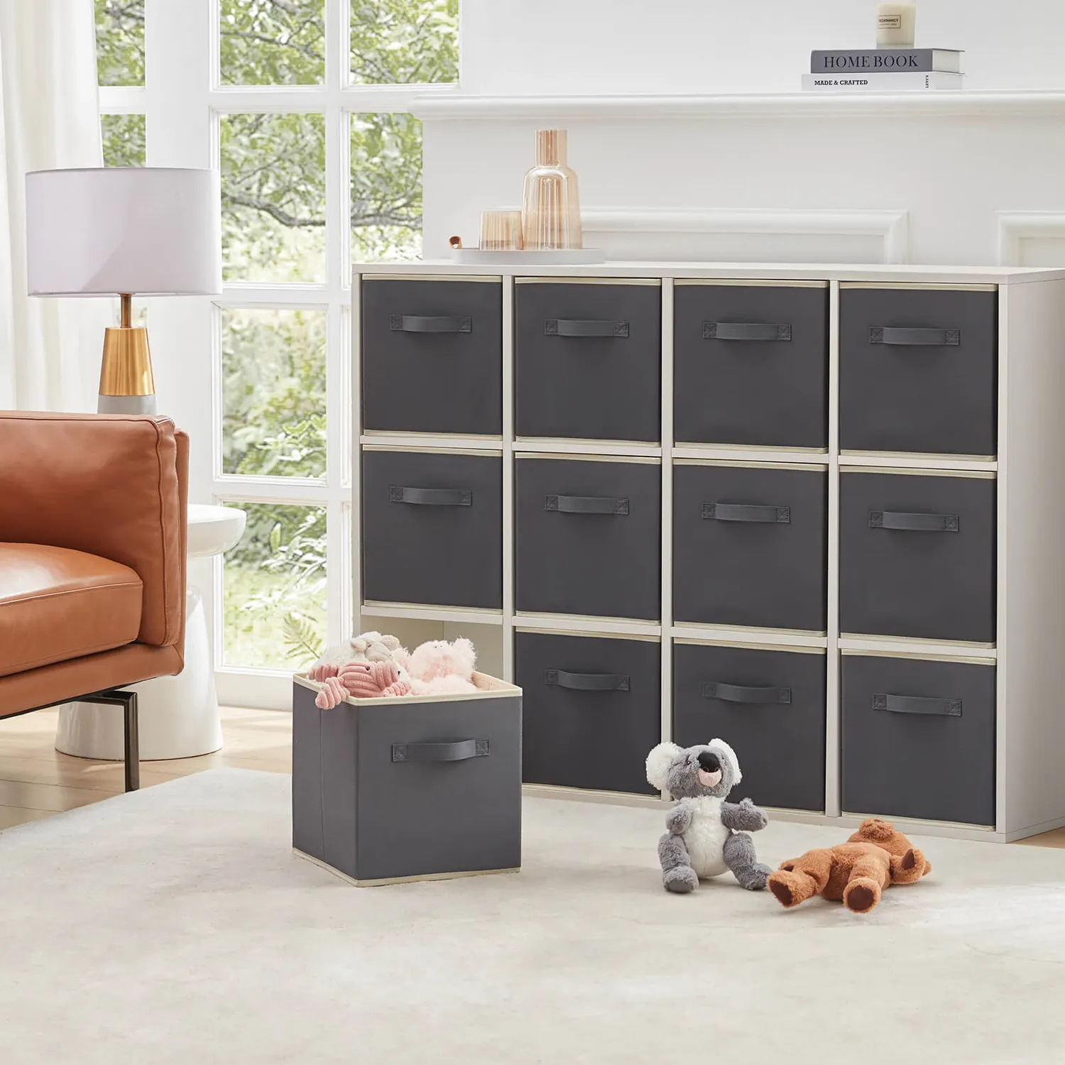 Lifewit Aufbewahrungsbox Stoff 12er Grau Faltbar