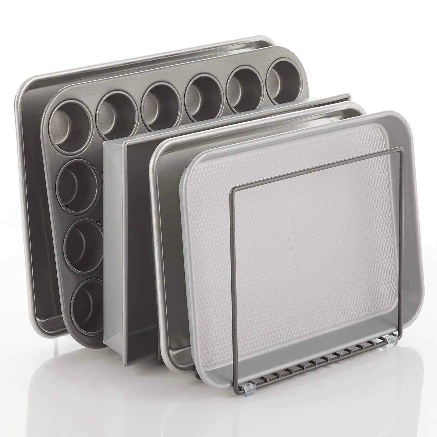mDesign Küchen Organizer Tellerhalter 5 Fächer dunkelgrau