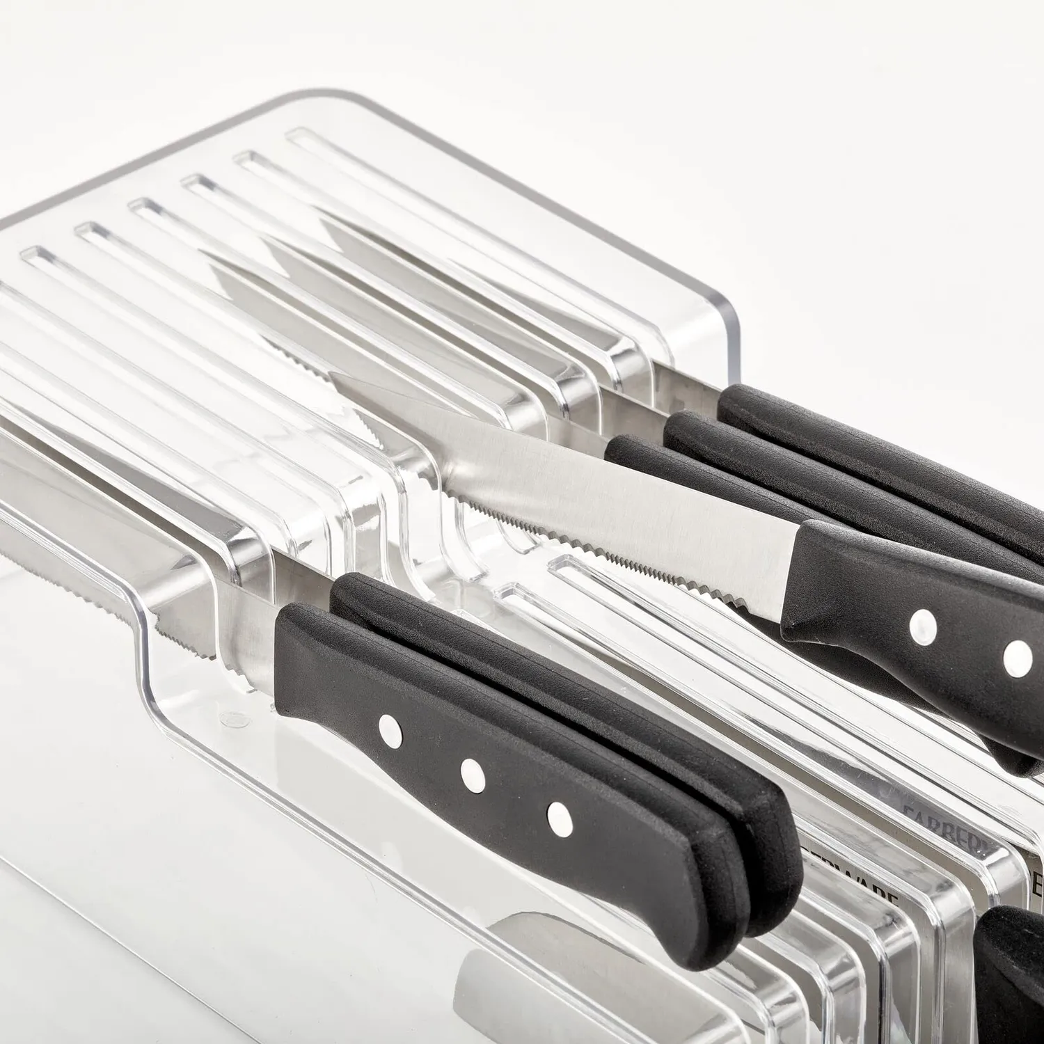 mDesign Messerblock 2-stöckig Transparent für Schublade 18