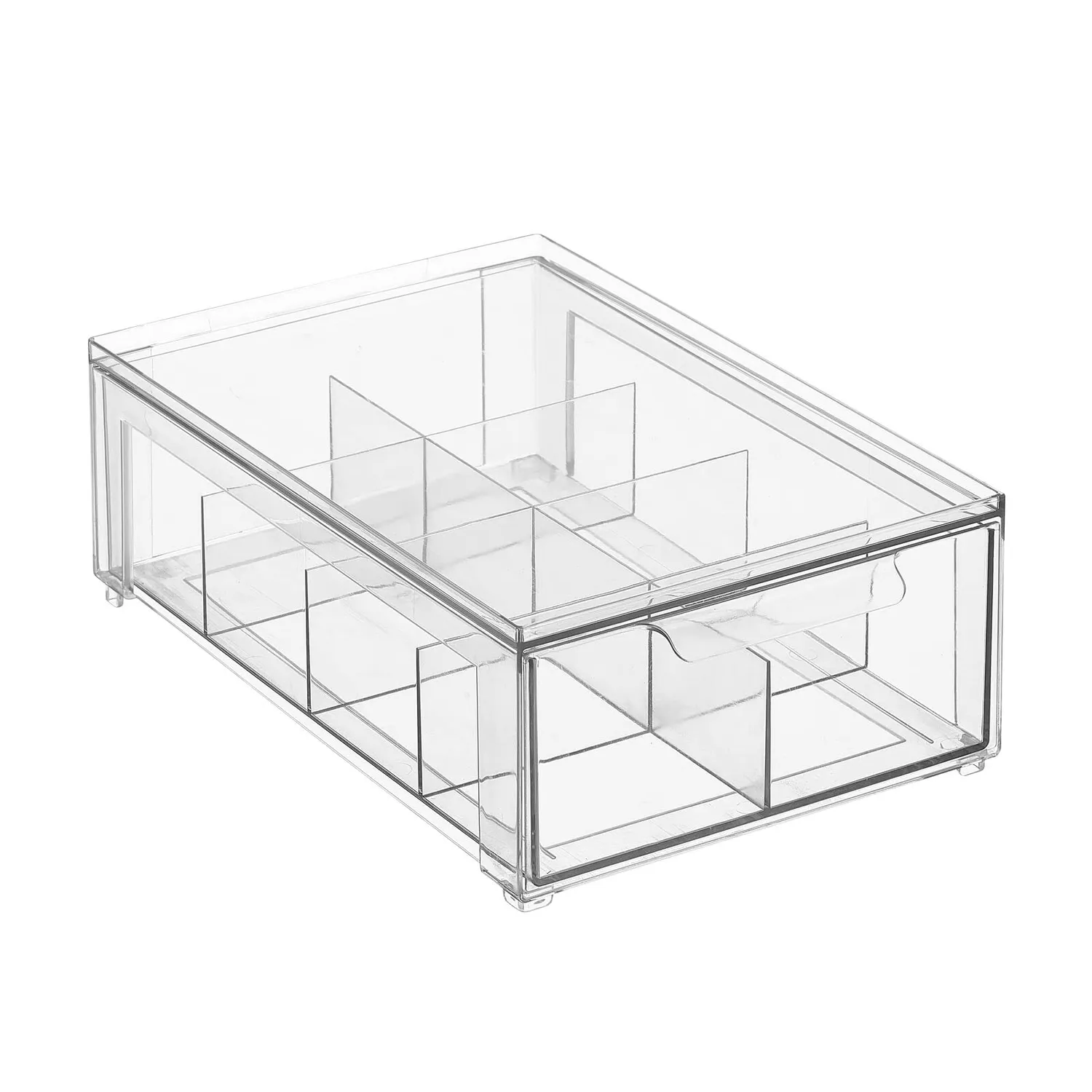 mDesign Schubladenbox 8 Fächer Küchen Organizer transparent