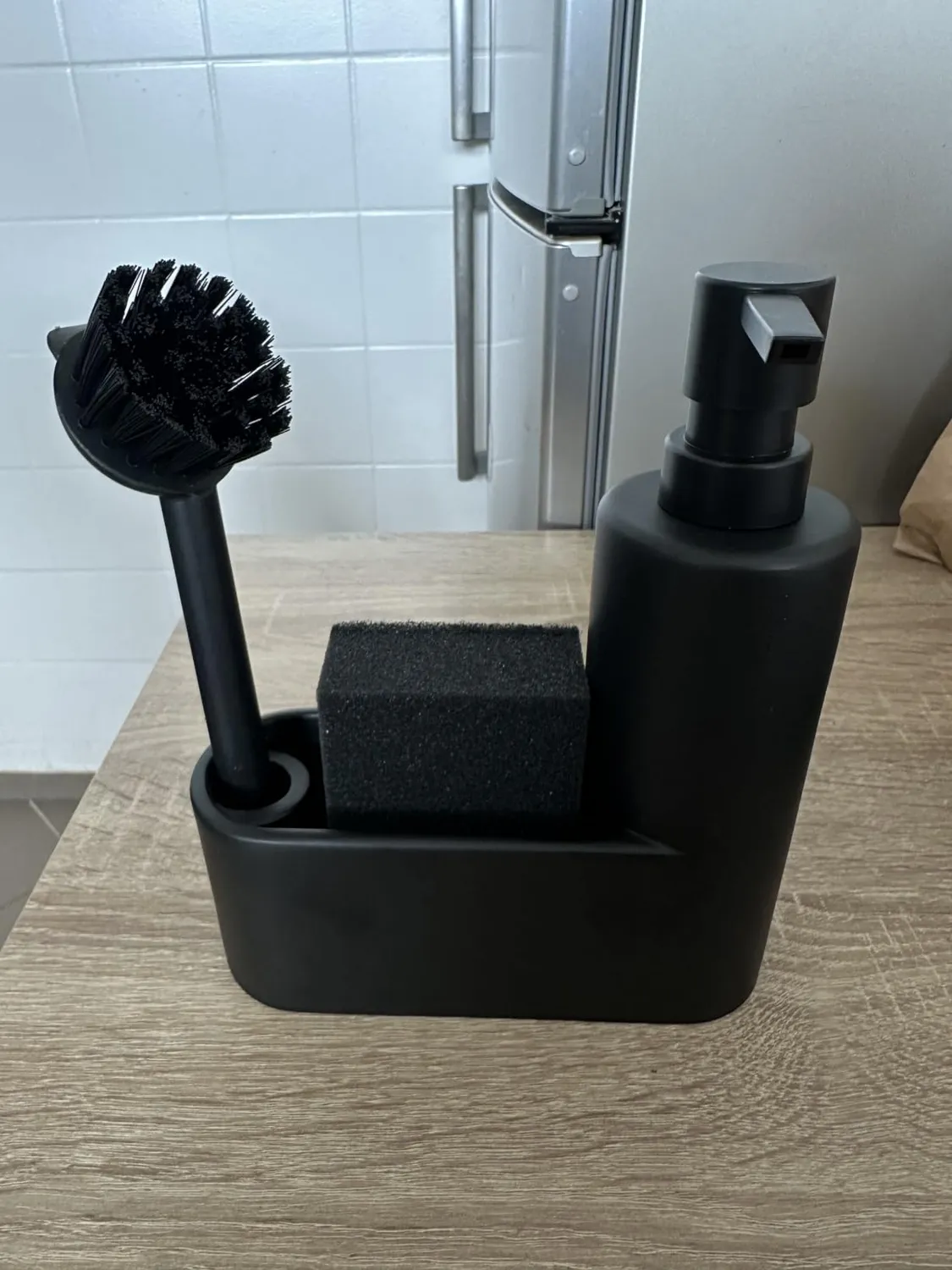 Black Spülbecken Organizer Kunststein schwarz matt