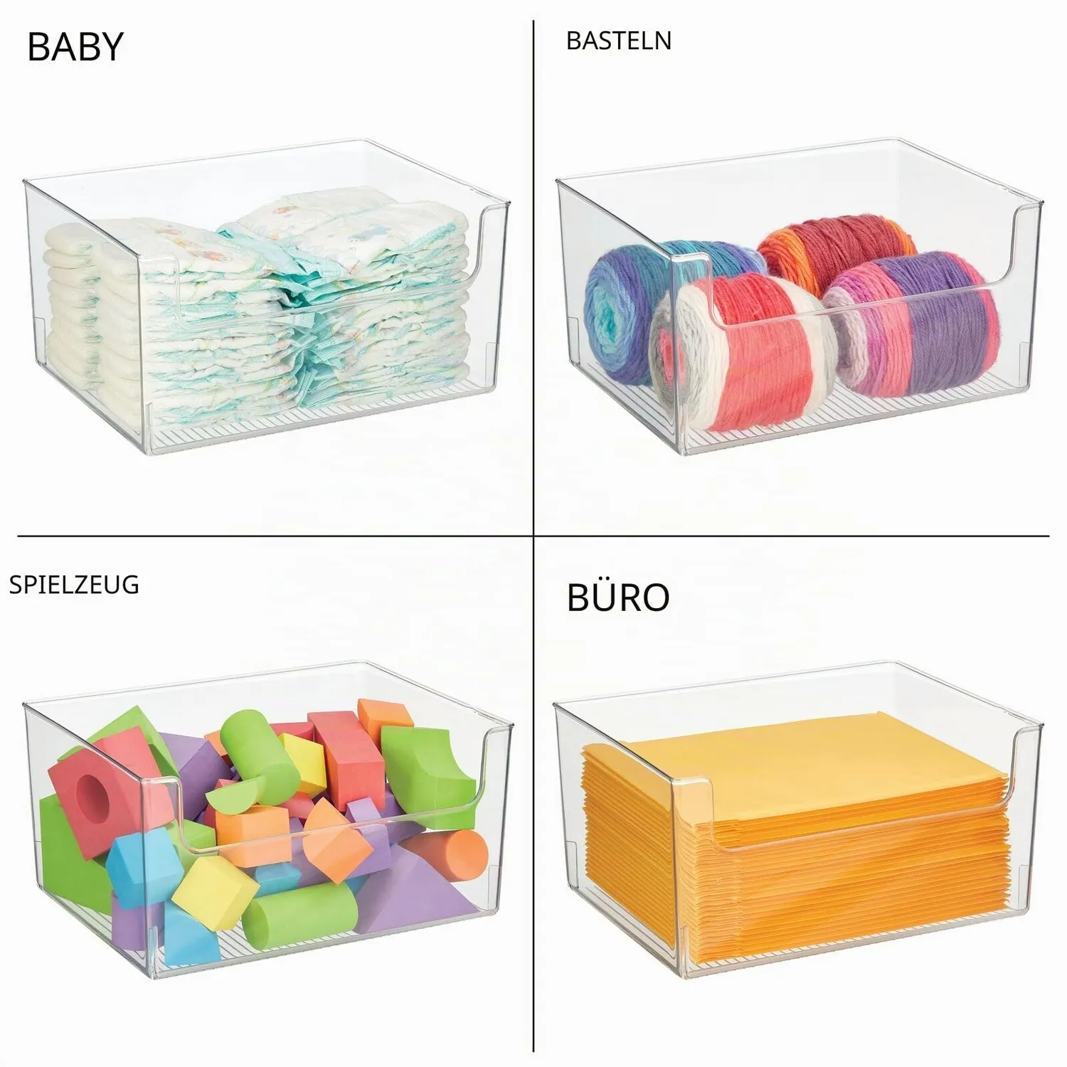 mDesign 19542MDKEU Aufbewahrungsbox 2er-Set transparent groß