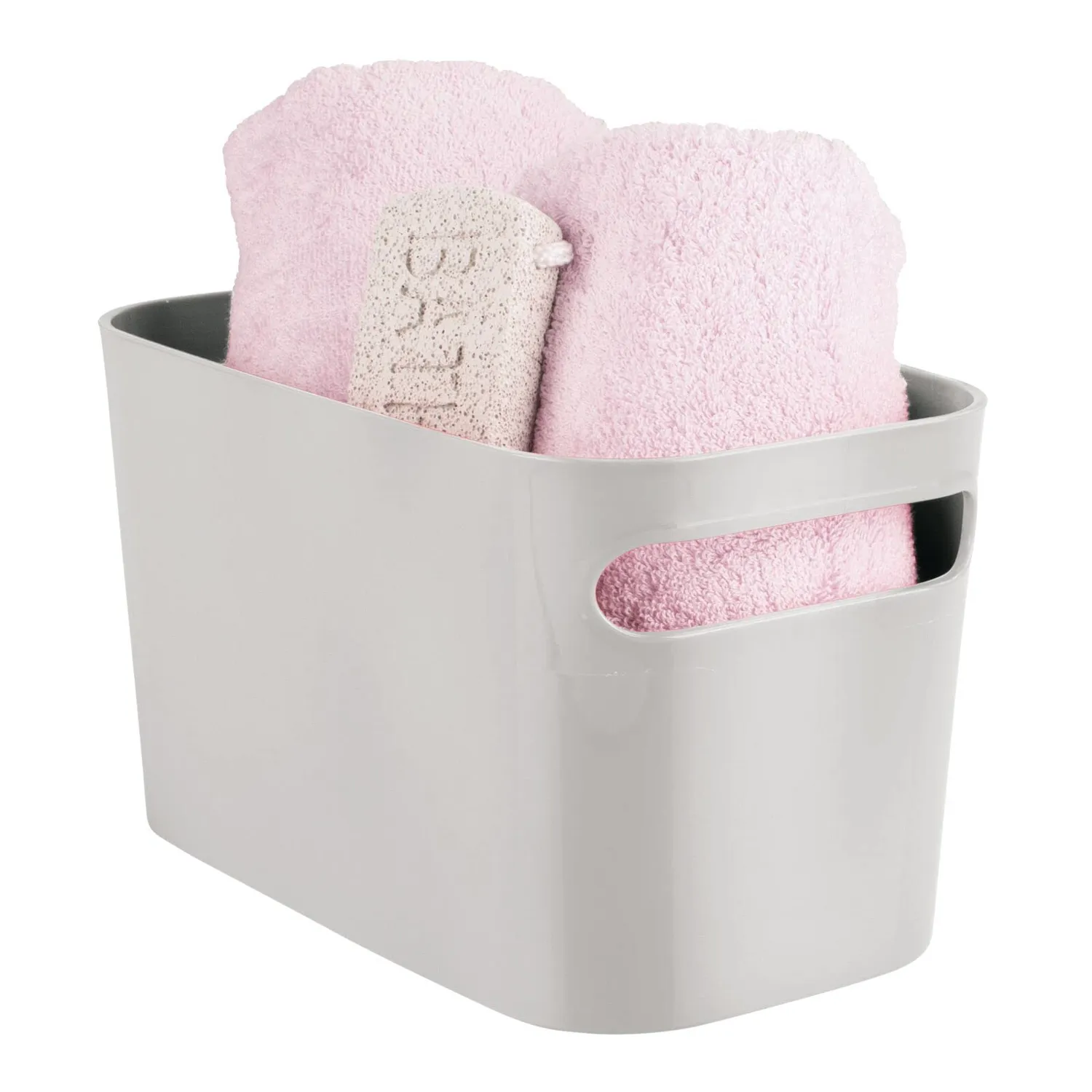 mDesign Bad Aufbewahrungskorb 25,4 cm 2er Set hellgrau