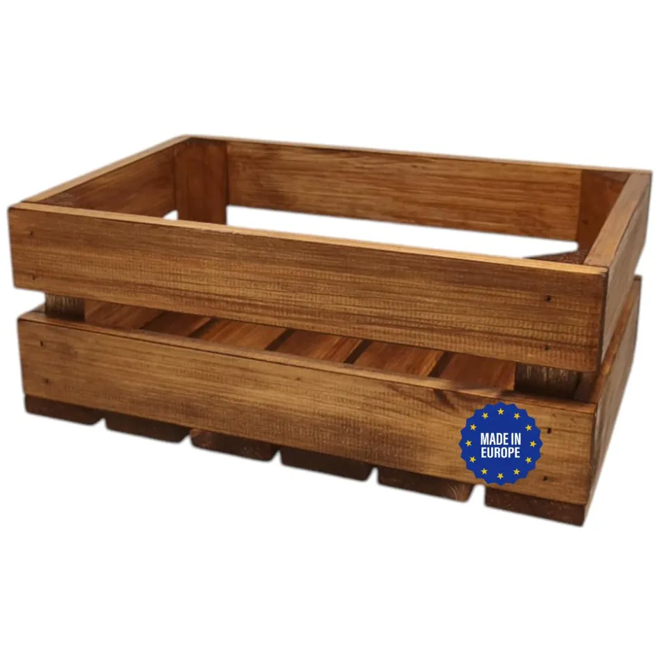 GoodFreshDecor Holzkiste 30x20x12 braun Kiefernholz