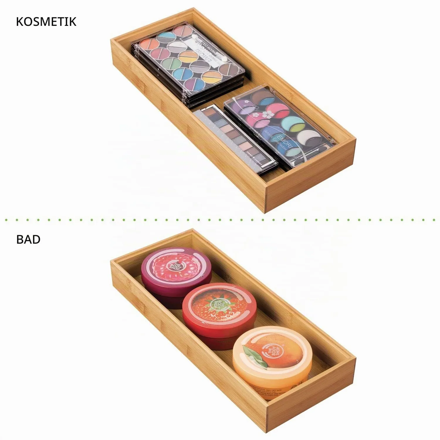 mDesign 01623MDKEU Besteckeinsatz Bambus 2er-Set hellbraun