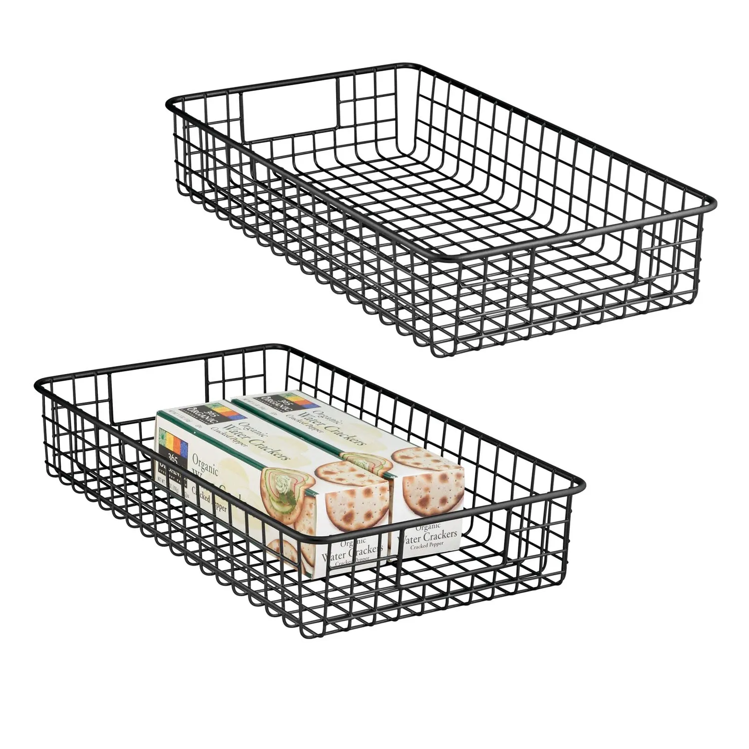 mDesign Drahtkorb Aufbewahrungskorb graphitgrau 2er-Set