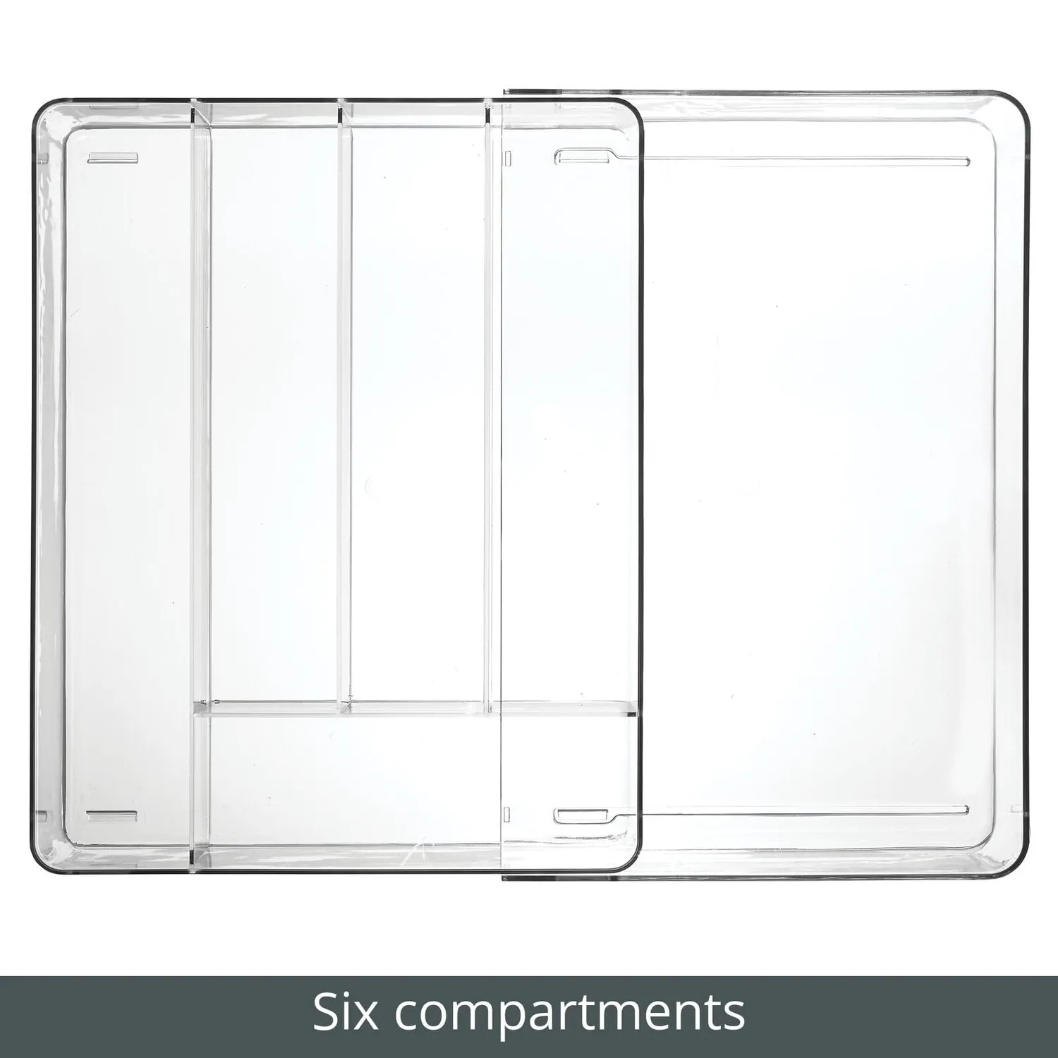 mDesign Schubladenbox Besteckkasten 6 Fächer transparent