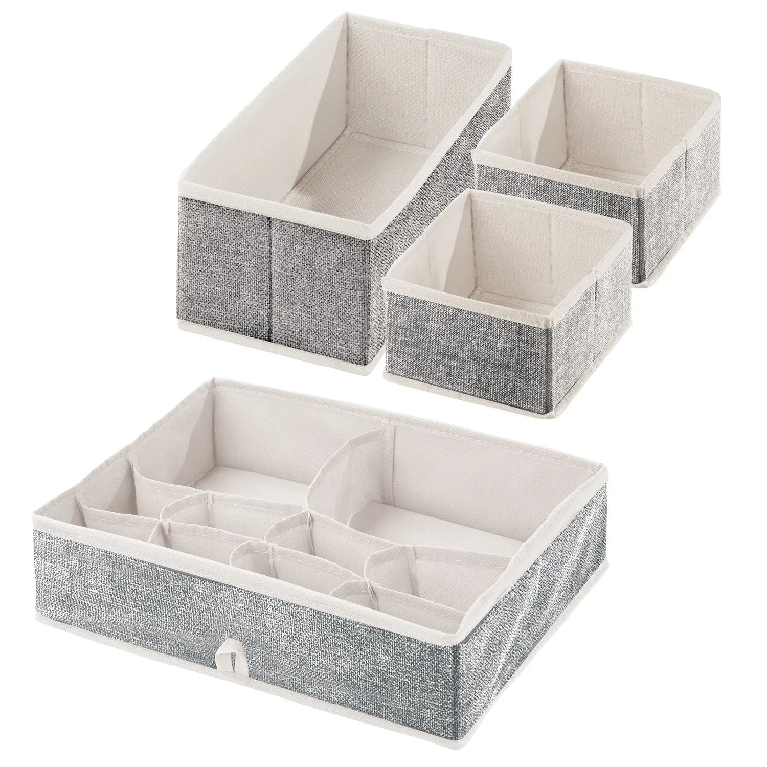 mDesign Schrank Organizer 8er Set creme Stoffboxen