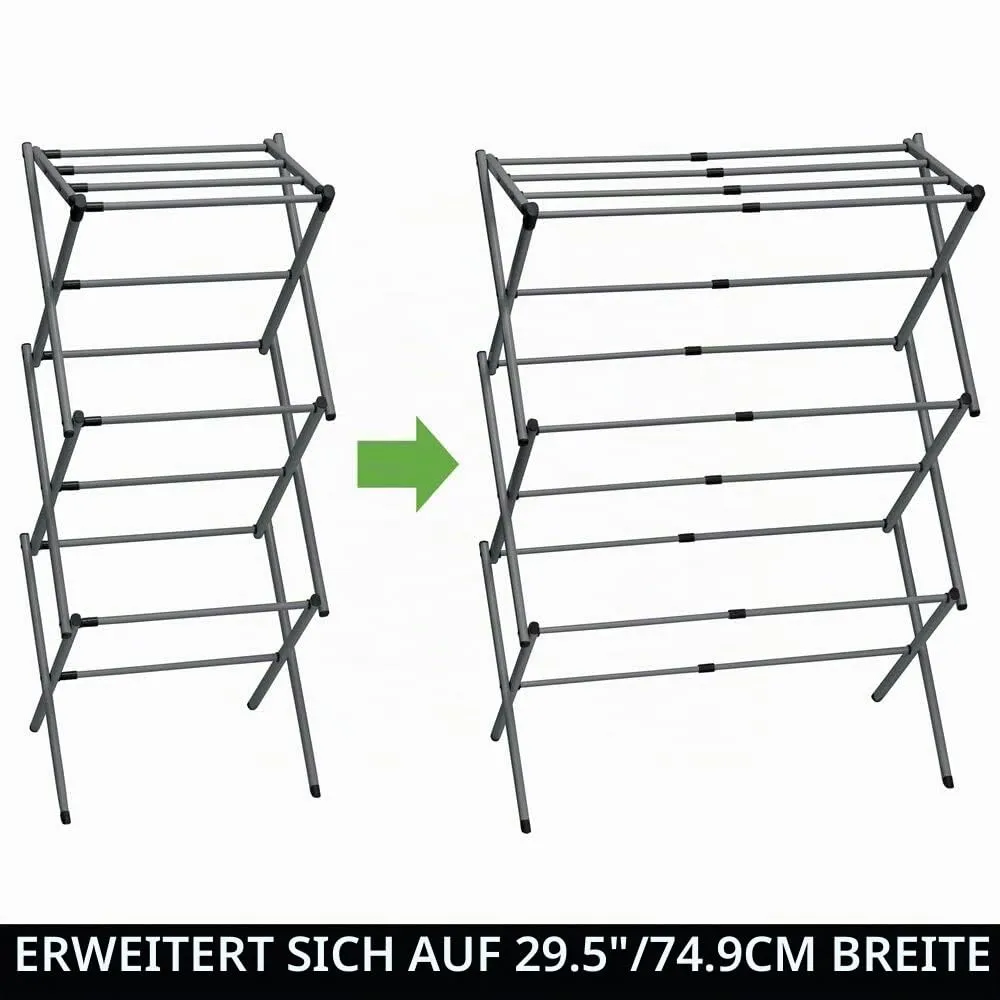 mDesign Turmwäscheständer 3 Ebenen Graphit Metall