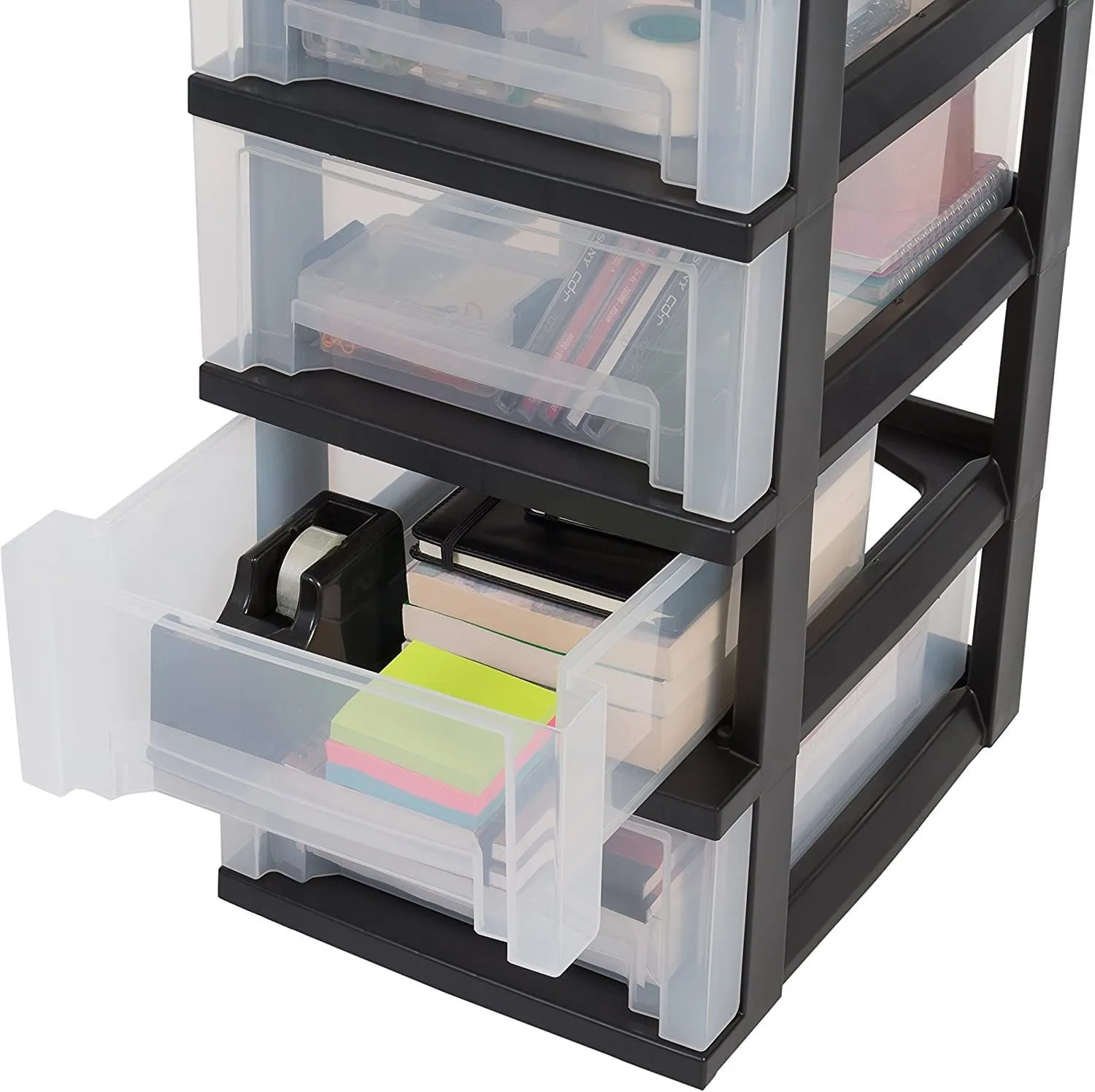 Iris Ohyama SDC-305 Rollcontainer Schwarz 5 Schubladen BPA-frei