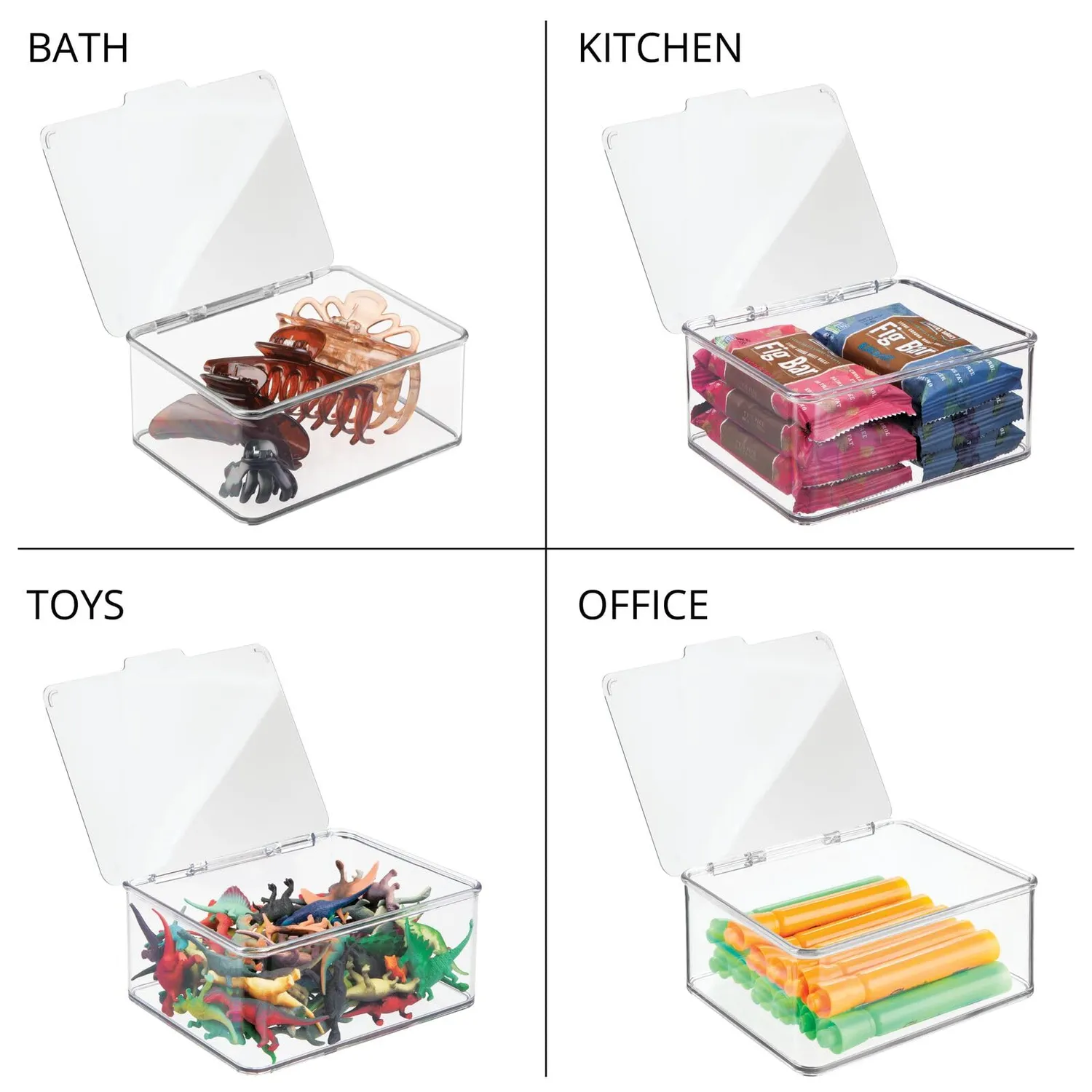 mDesign Küchen Organizer 2er Set Vorratsdose Deckel klar 14,2cm