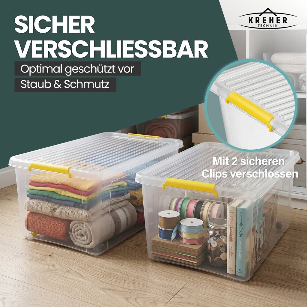 Kreher Simple Store Aufbewahrungsbox 40 Liter transparent