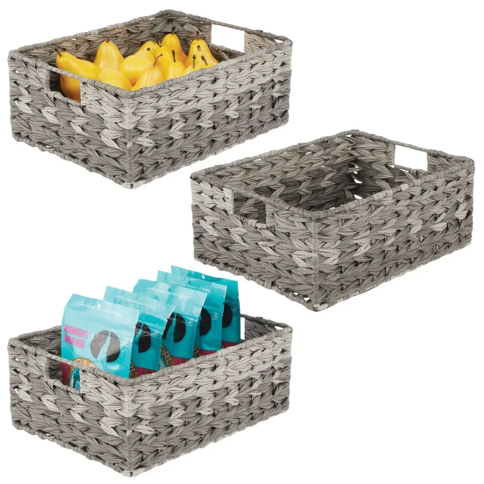 M Design Bauernhaus Korb Aufbewahrungskorb 3er Grau Ombre