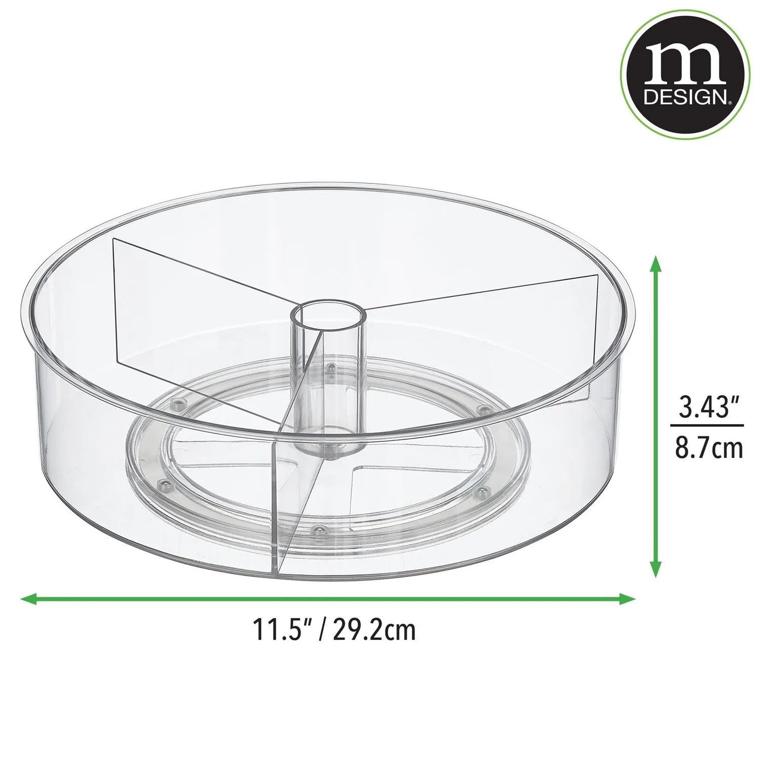 mDesign Gewürzregal Drehteller rund transparent geteilt
