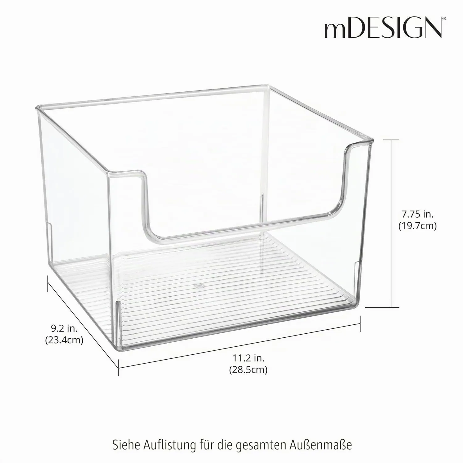 mDesign 02296 Aufbewahrungsbox 4er Set transparent BPA-frei