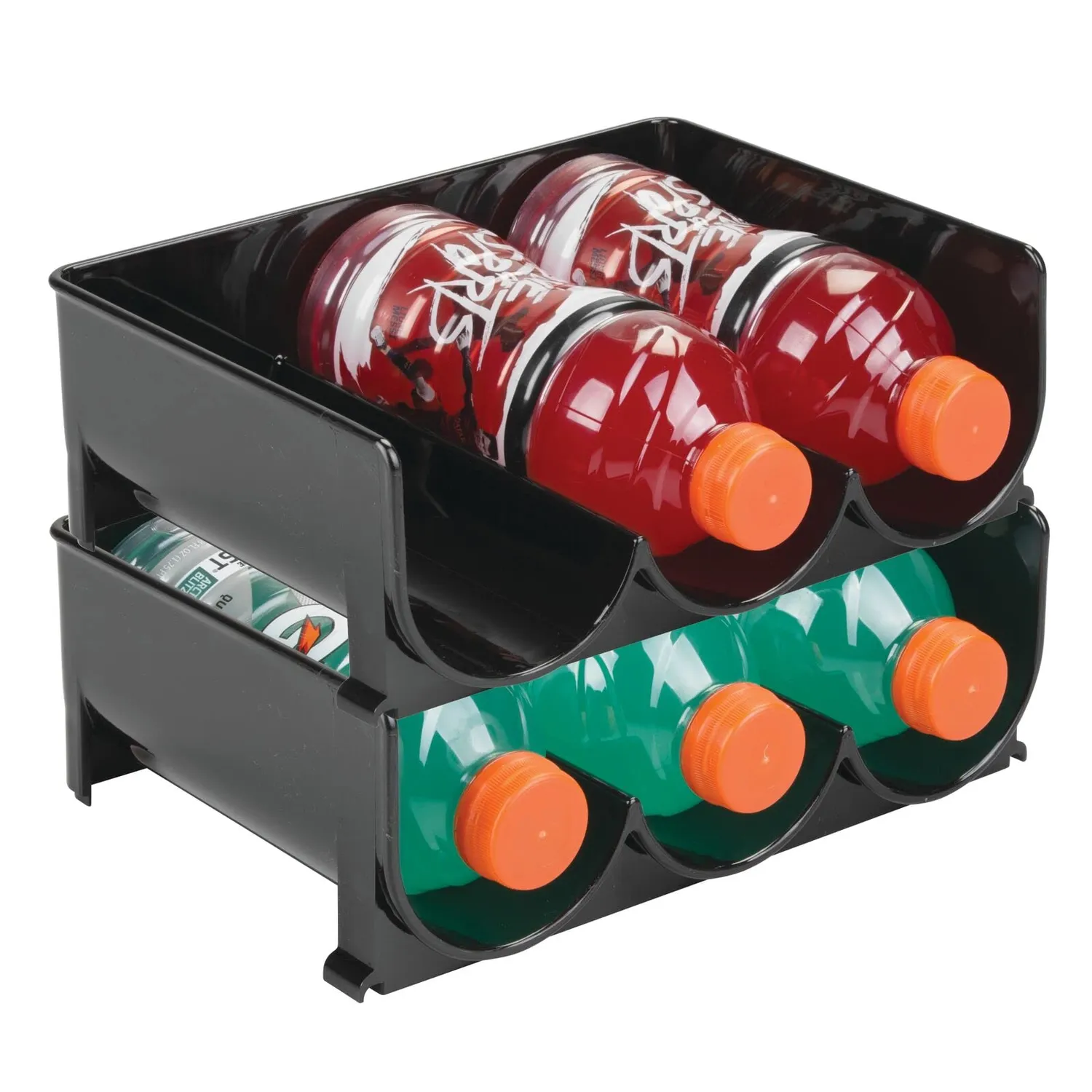 mDesign Weinregal 4er-Set schwarz für 12 Flaschen liegend