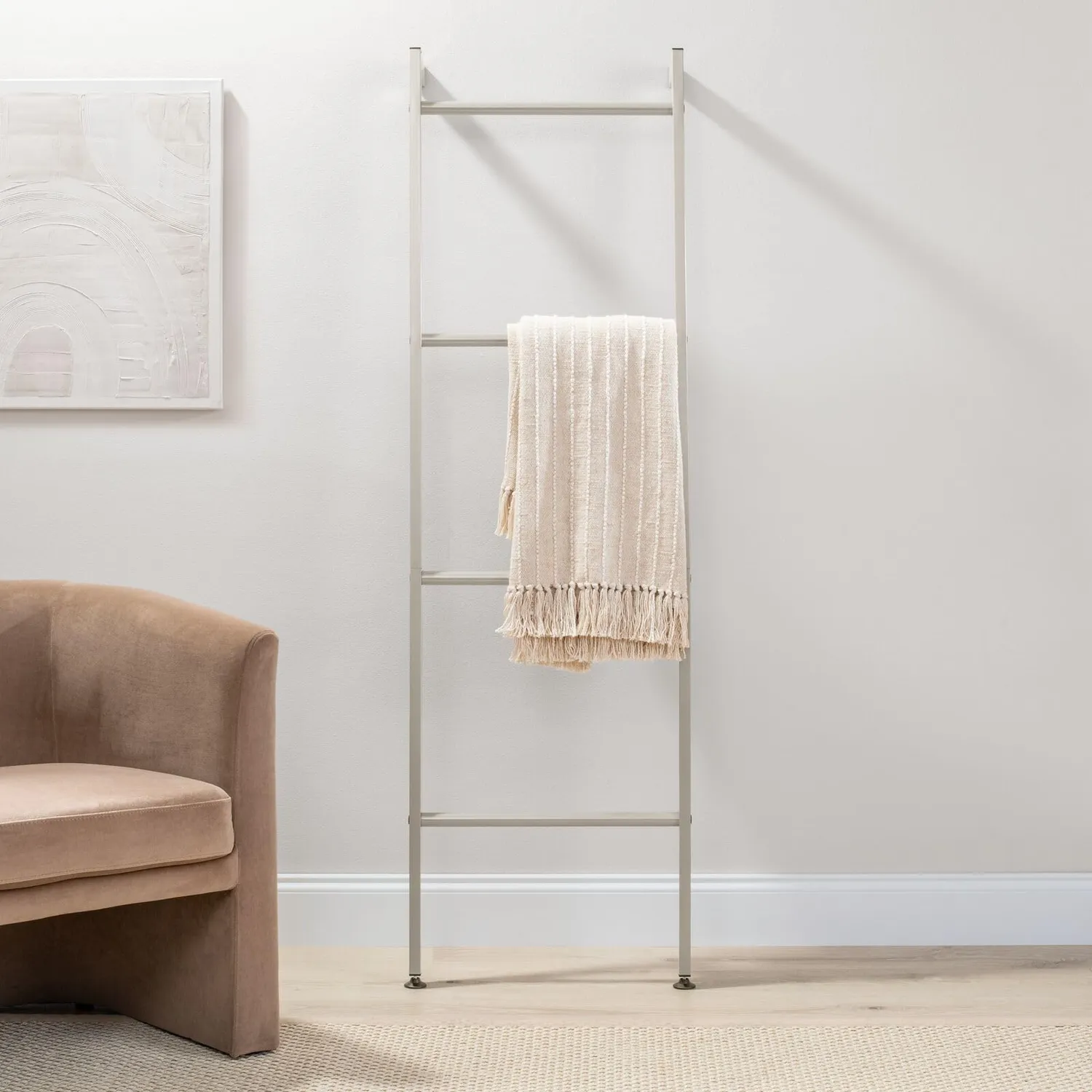 mDesign Handtuchleiter Handtuchständer beige 4 Ebenen Metall
