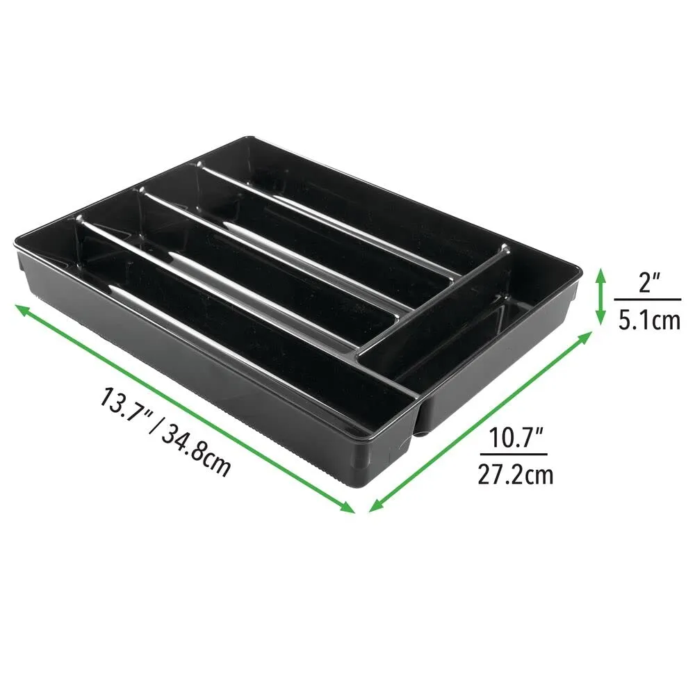 mDesign Besteckeinsatz Schwarz 2er-Set 5 Fächer rutschfest