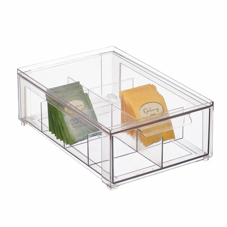 mDesign Schubladenbox 8 Fächer Küchen Organizer transparent